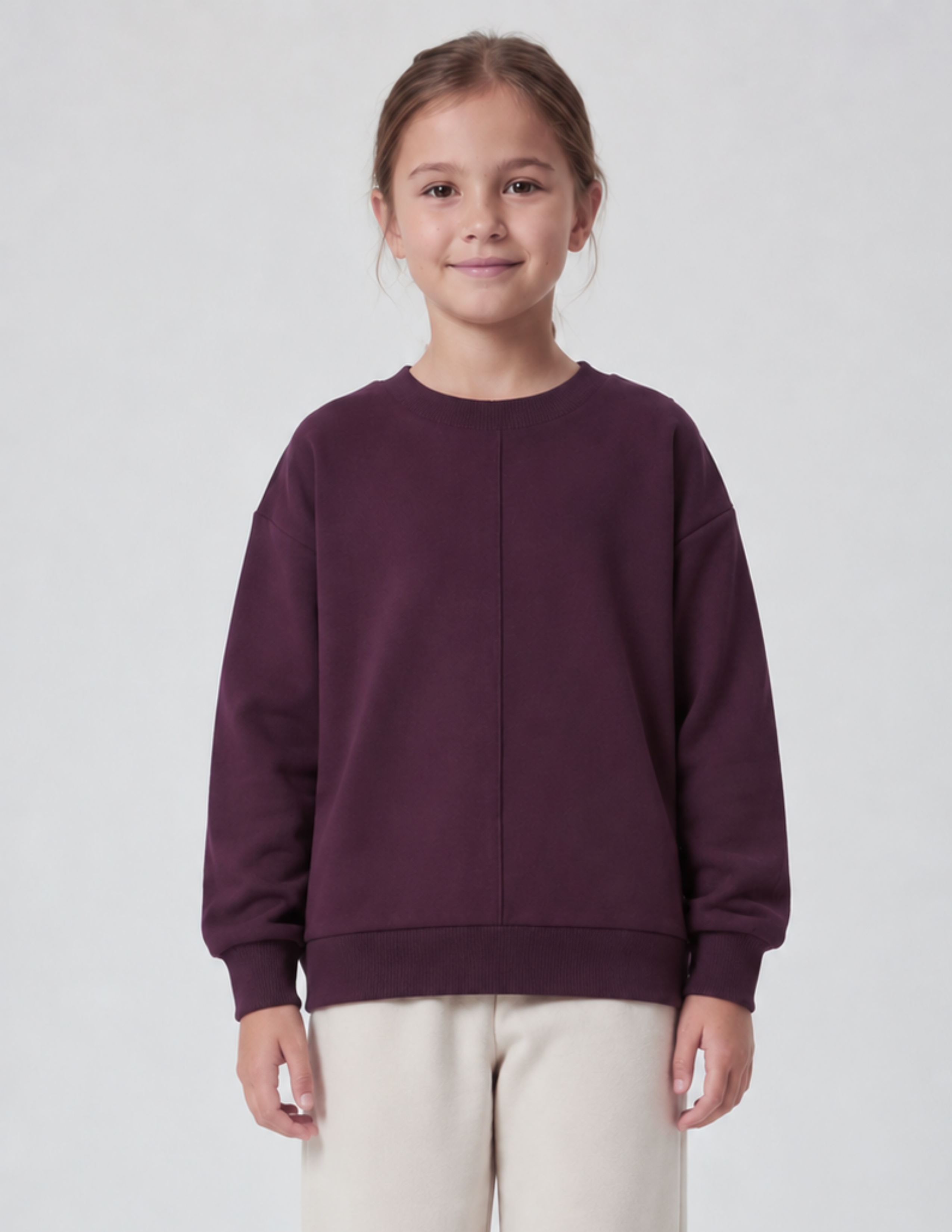 Dusty Rose Kız Çocuk Bordo Dikişli Sweatshirt