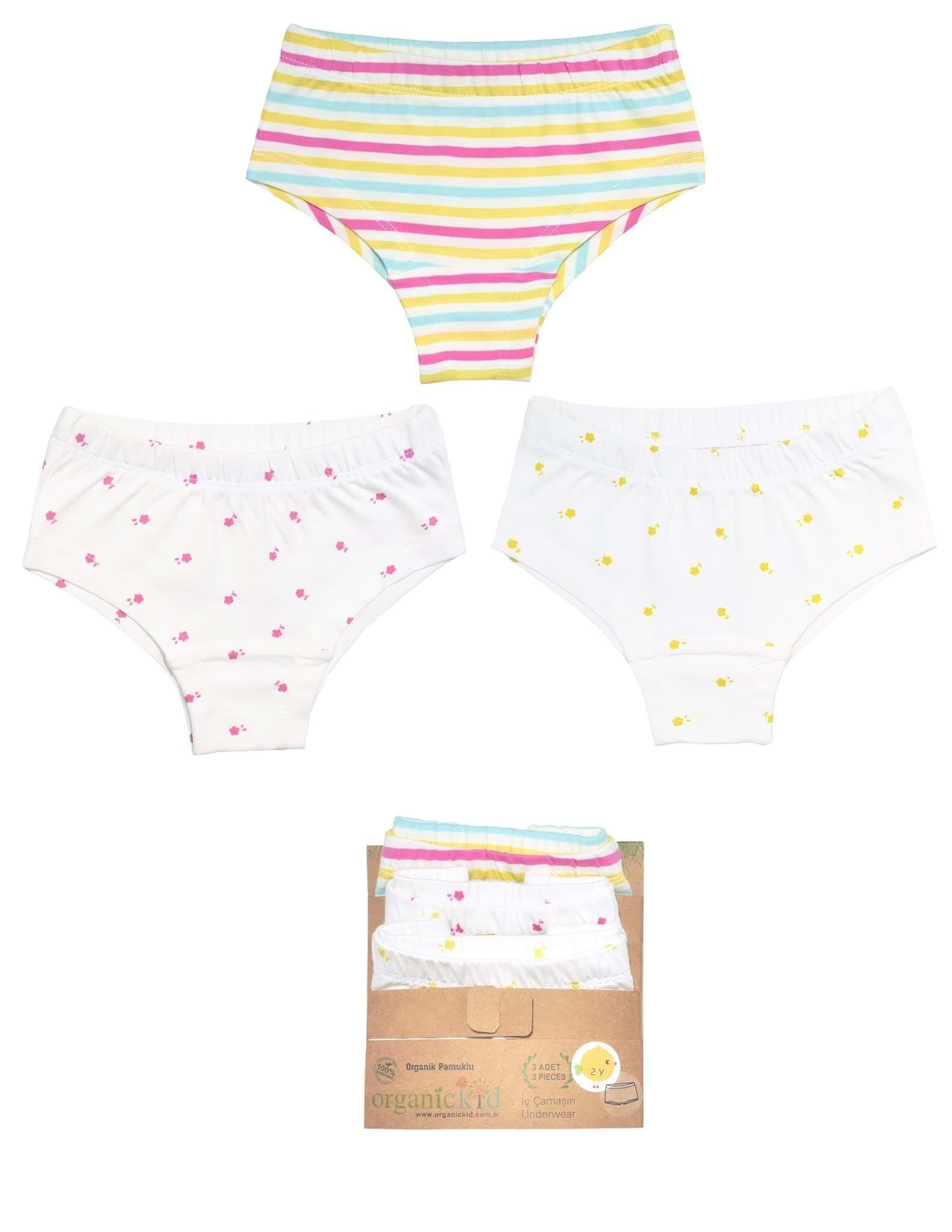 Flower Kız Çocuk Renkli Boxer Külot Seti 3lü