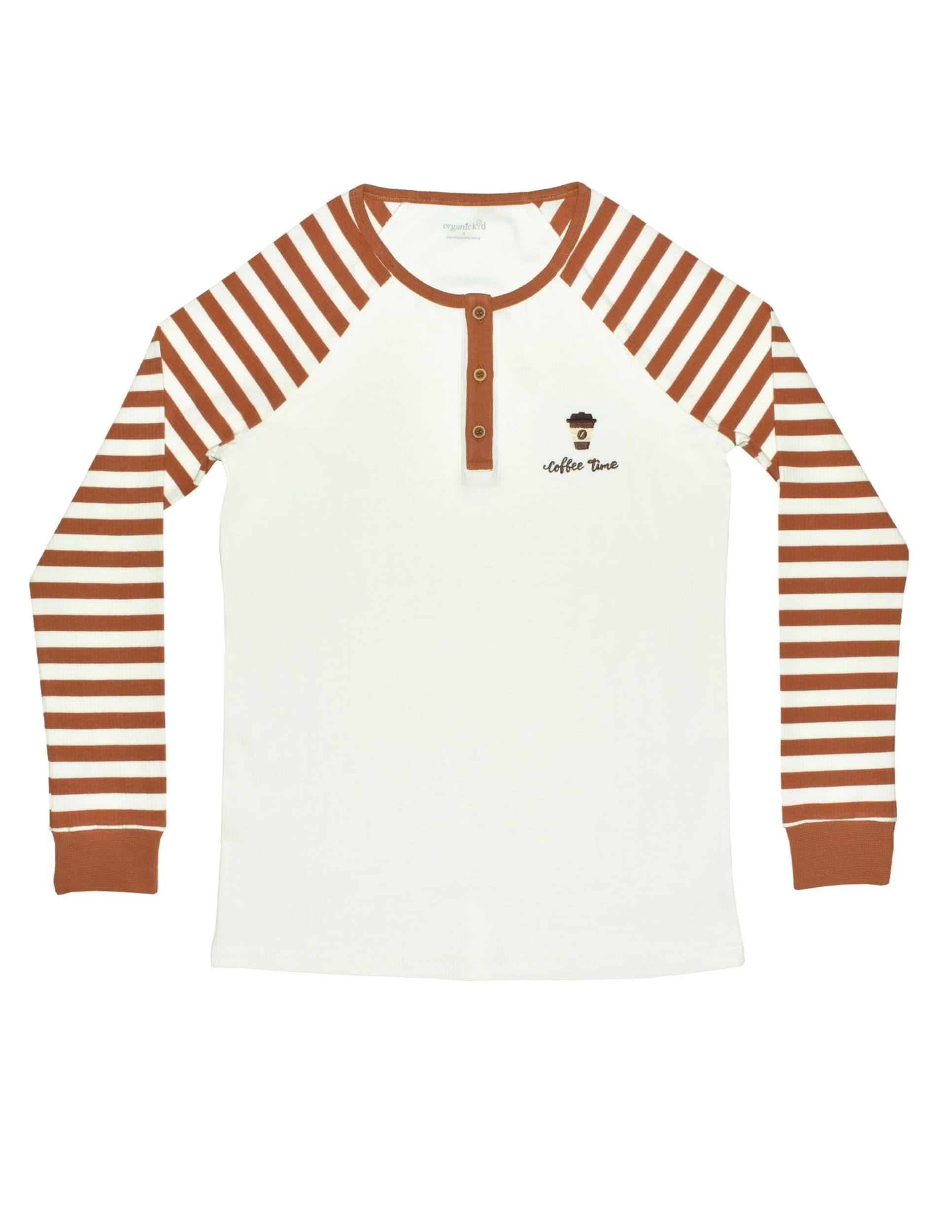 Mocha Kadın Kahverengi/Krem Reglan Pijama Takımı