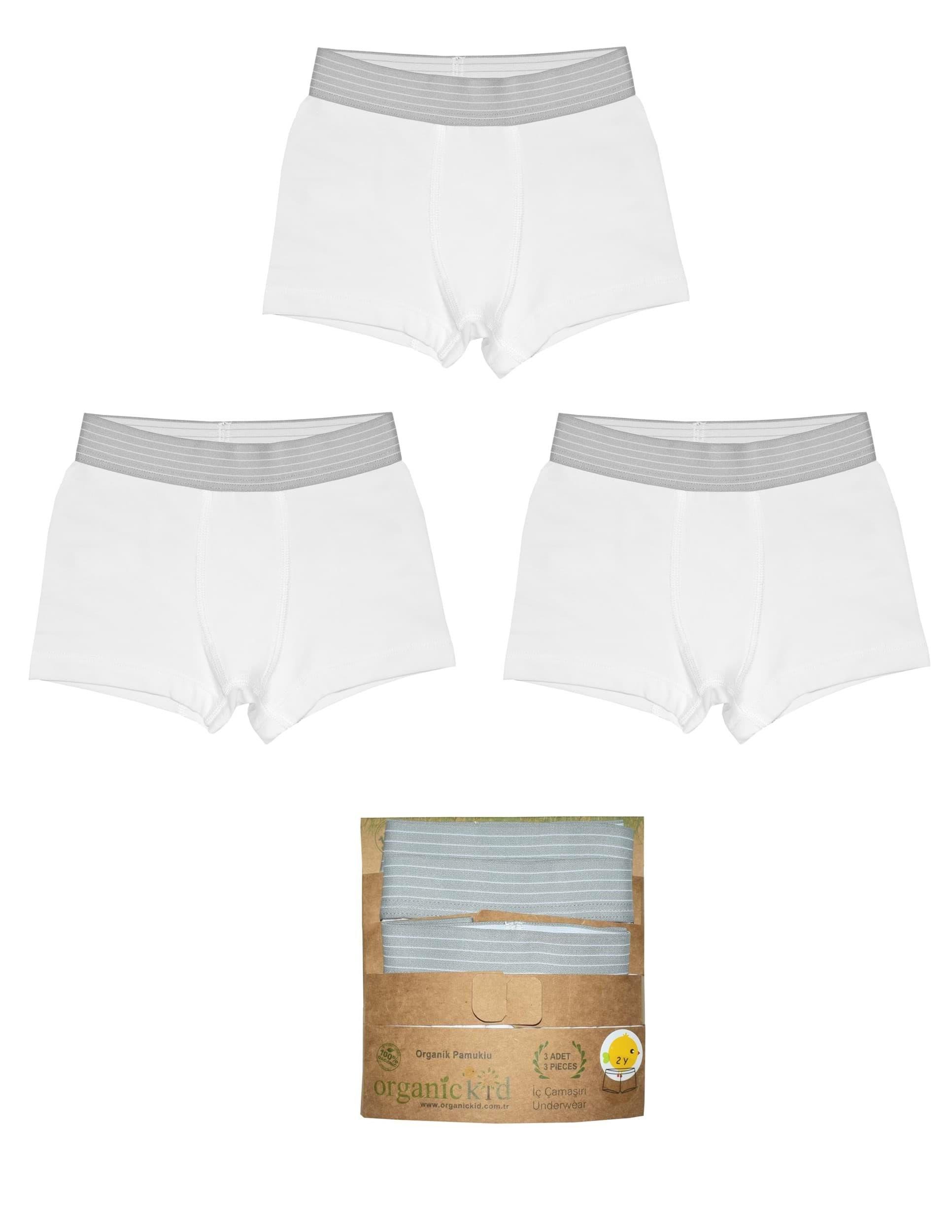 Modern Classic Erkek Çocuk Beyaz Boxer Set 3lü