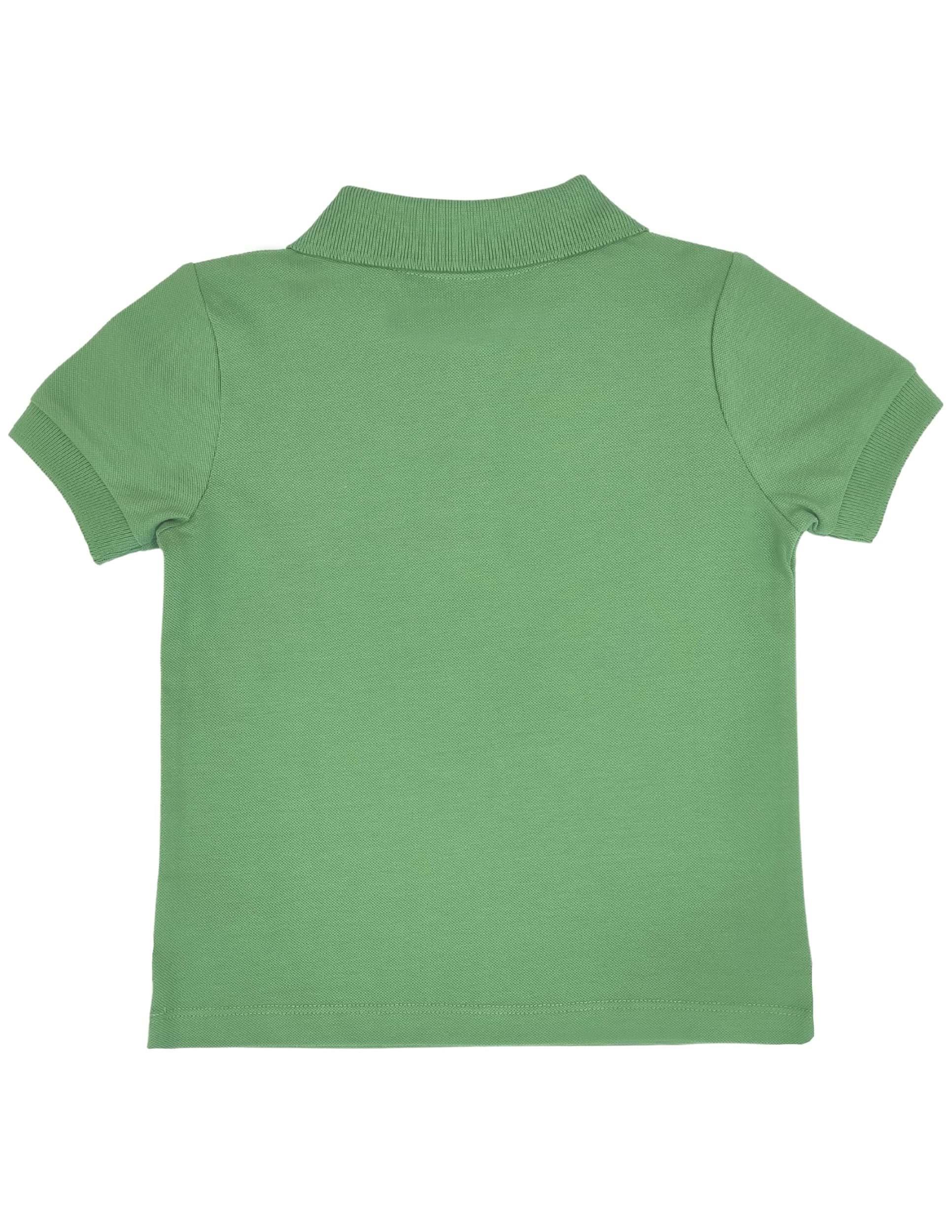 Polo Yaka Basic Yeşil Kısa Kollu Çocuk T-shirt