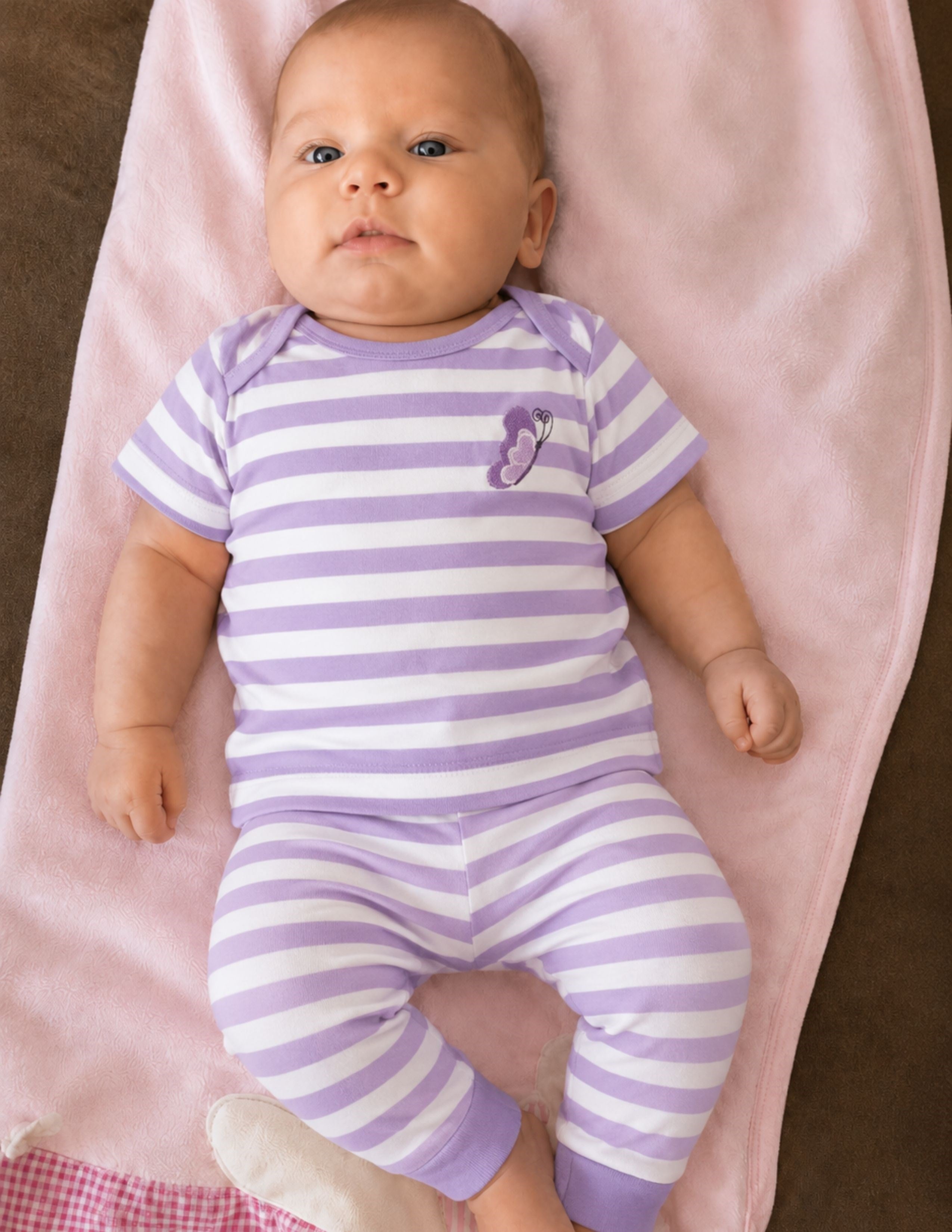 Summer Baby Girl Lilac Short Sleeved PJ Set