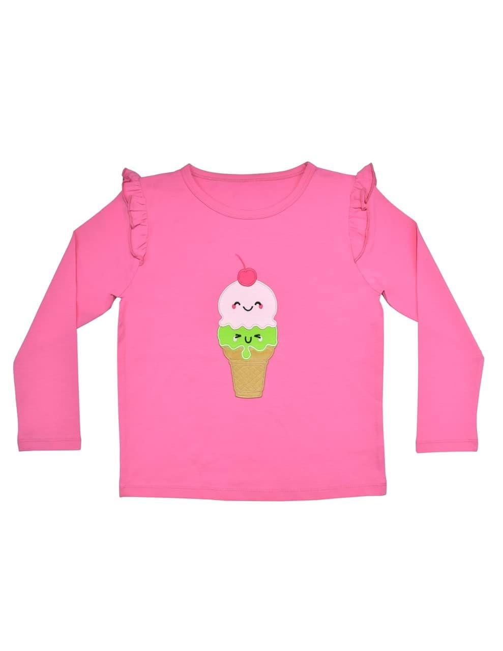 Summer Kız Çocuk Pembe Uzun Kol T-shirt