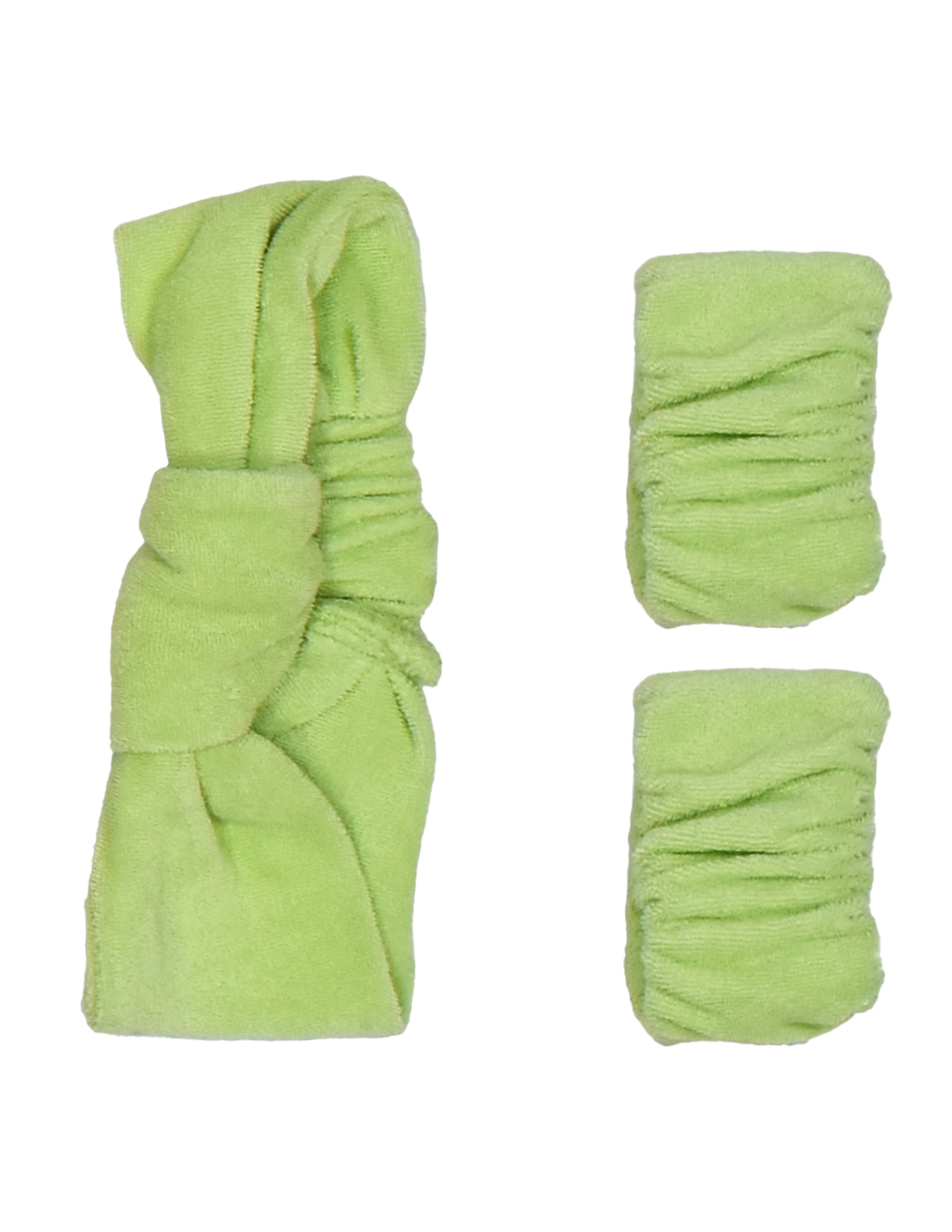 Towel Kadın Yeşil Saç Bandı-Bileklik 2'li Set