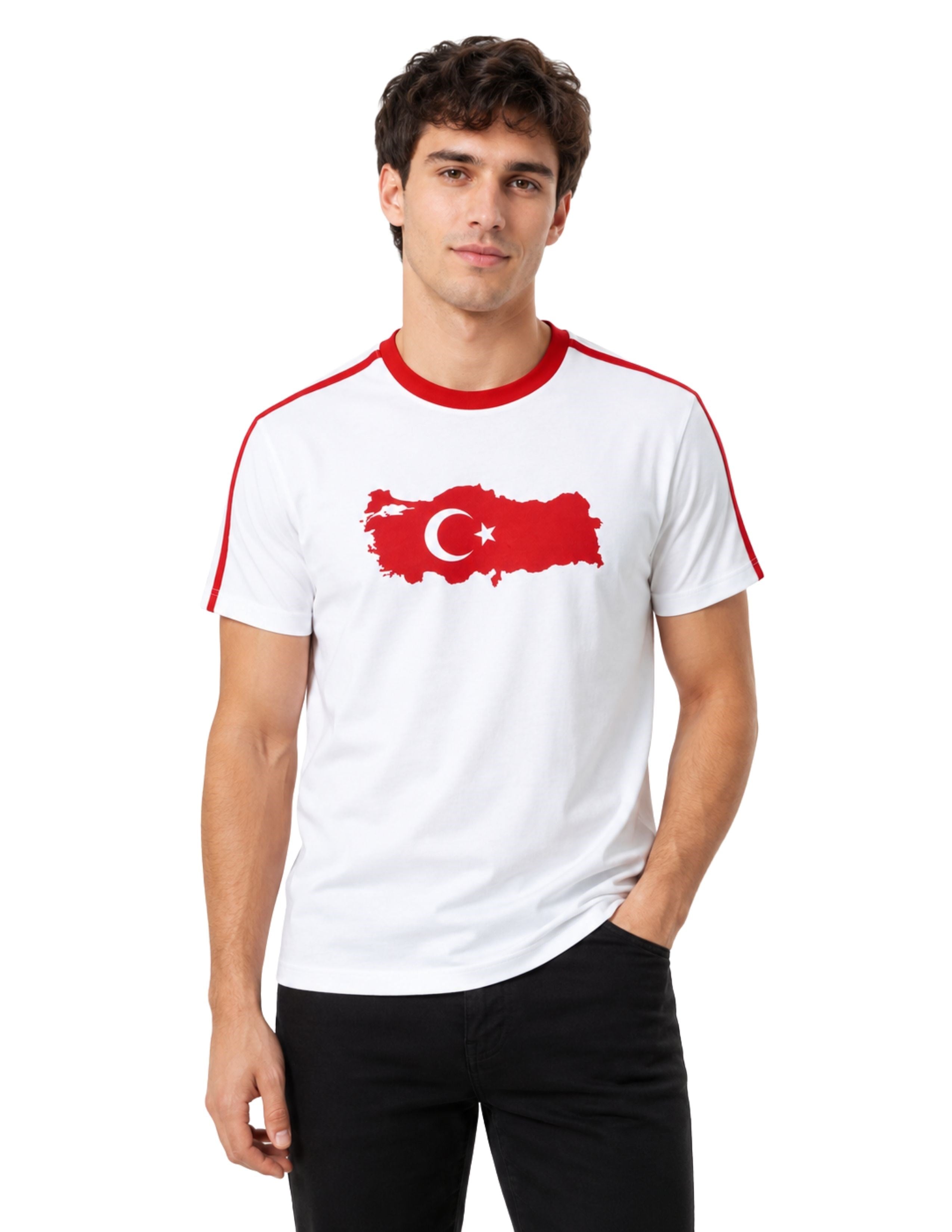 Türkiye Unisex Beyaz Baskılı T-shirt