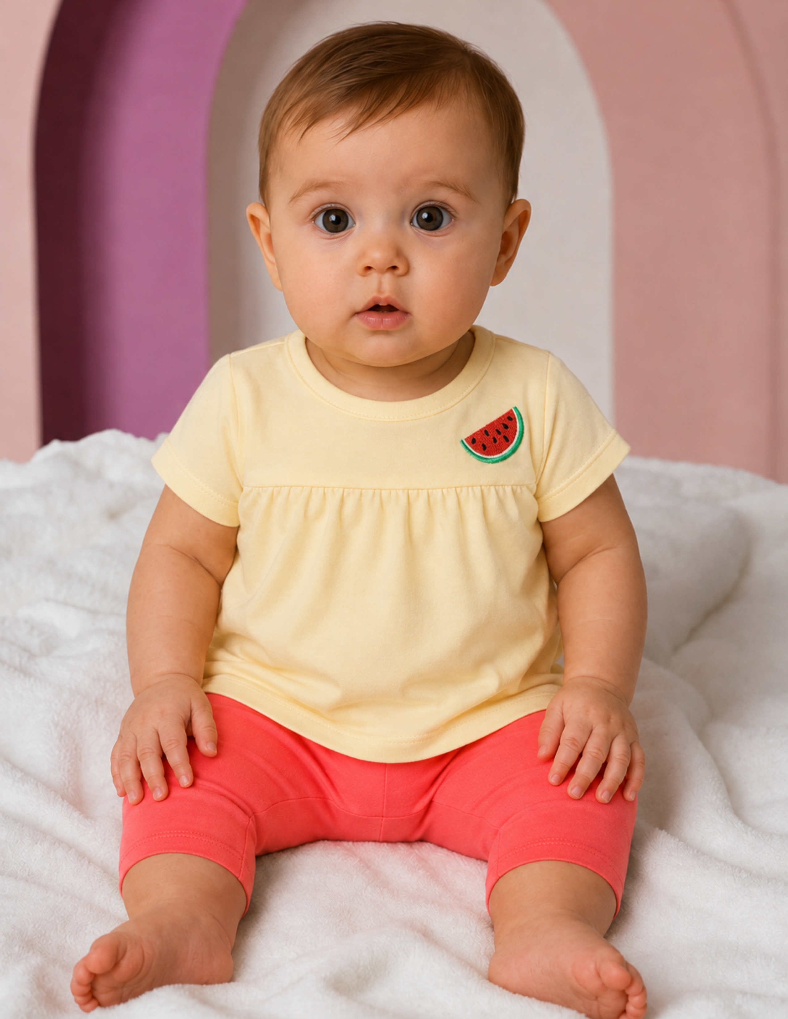 Watermelon Kız Bebek Bej-Narçiçeği 2'li Takım