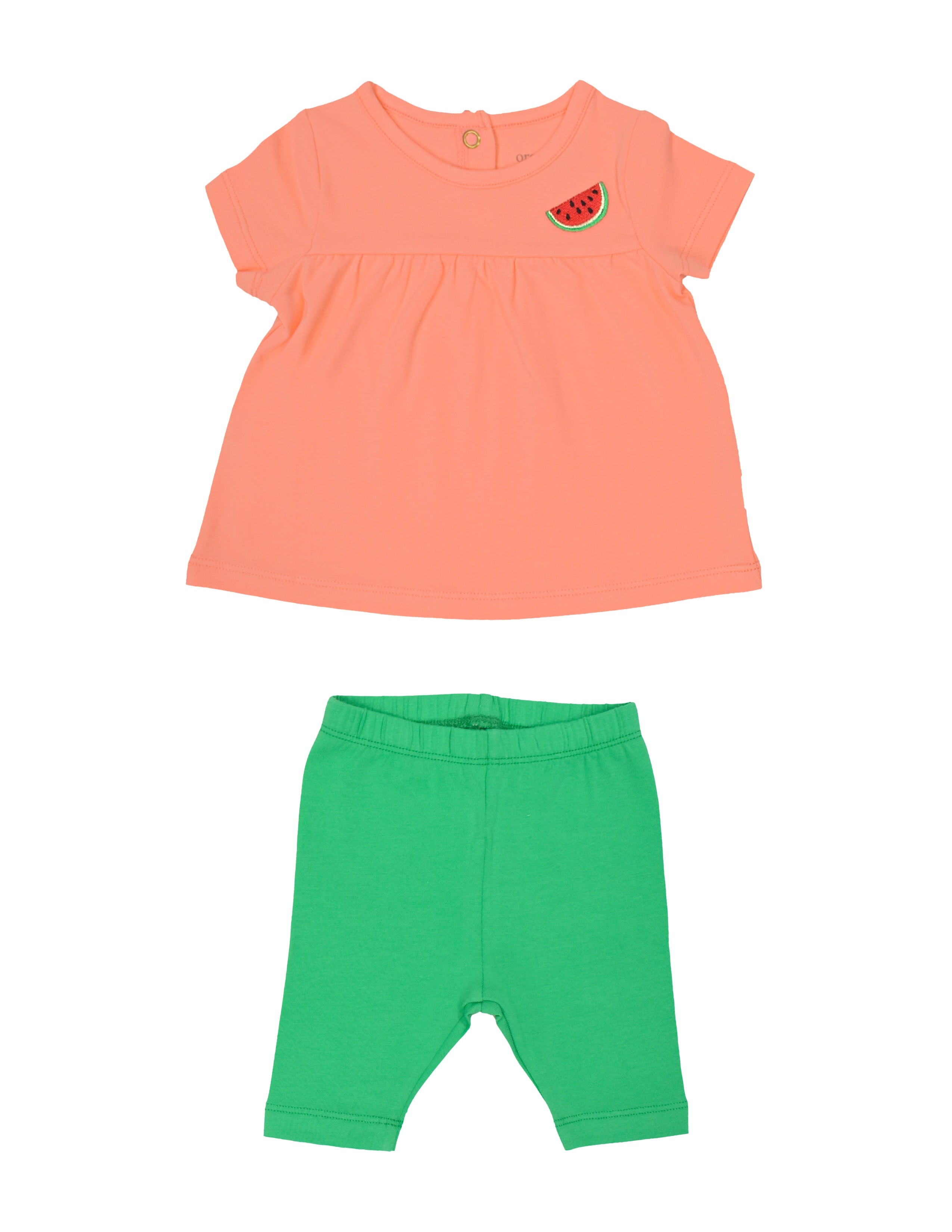 Watermelon Kız Bebek Somon-Yeşil 2'li Takım