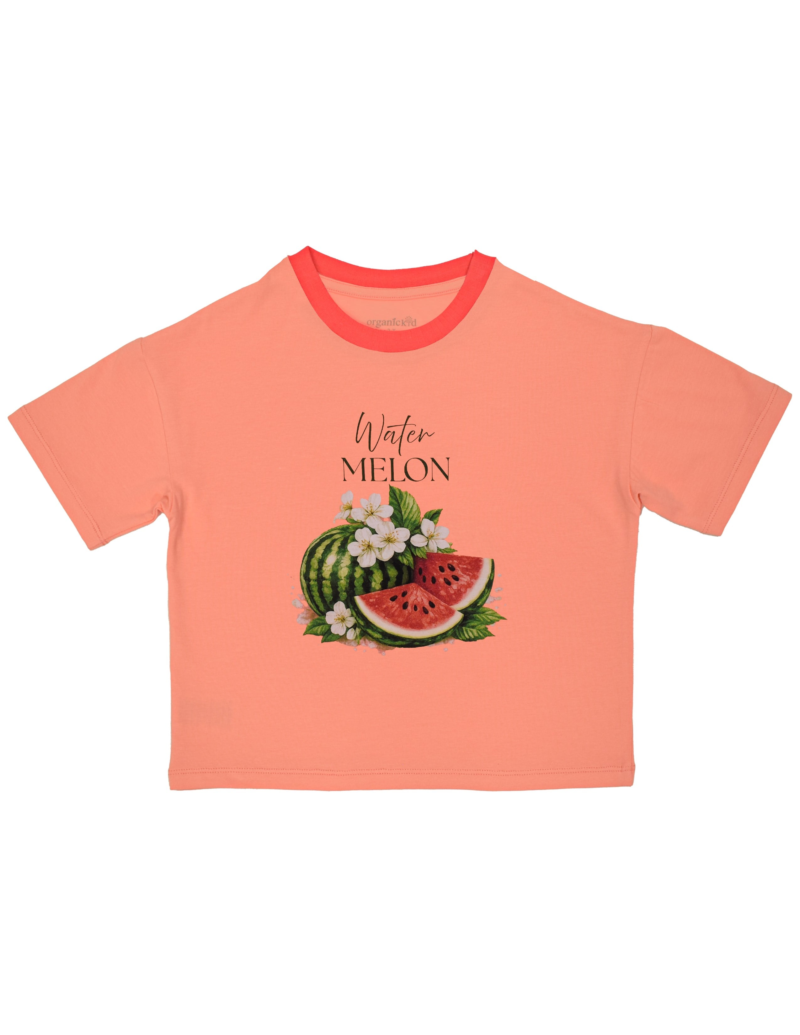 Watermelon Kız Çocuk Somon Oversize T-shirt
