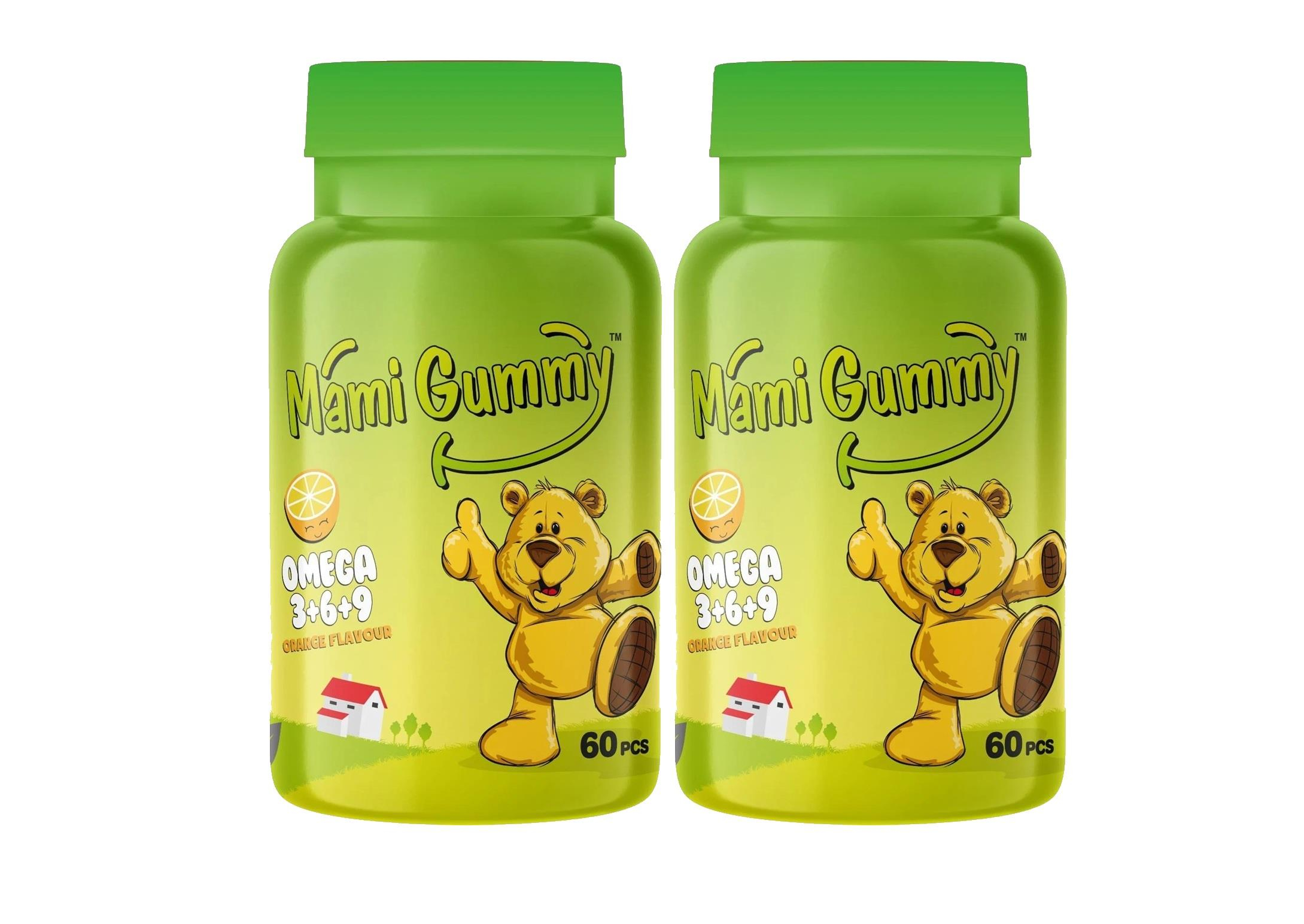Mami Gummy Kids Gummies Omega 3+6+9 60 Adet Çiğnenebilir Gummy Portakal Aromalı - 2 Adet