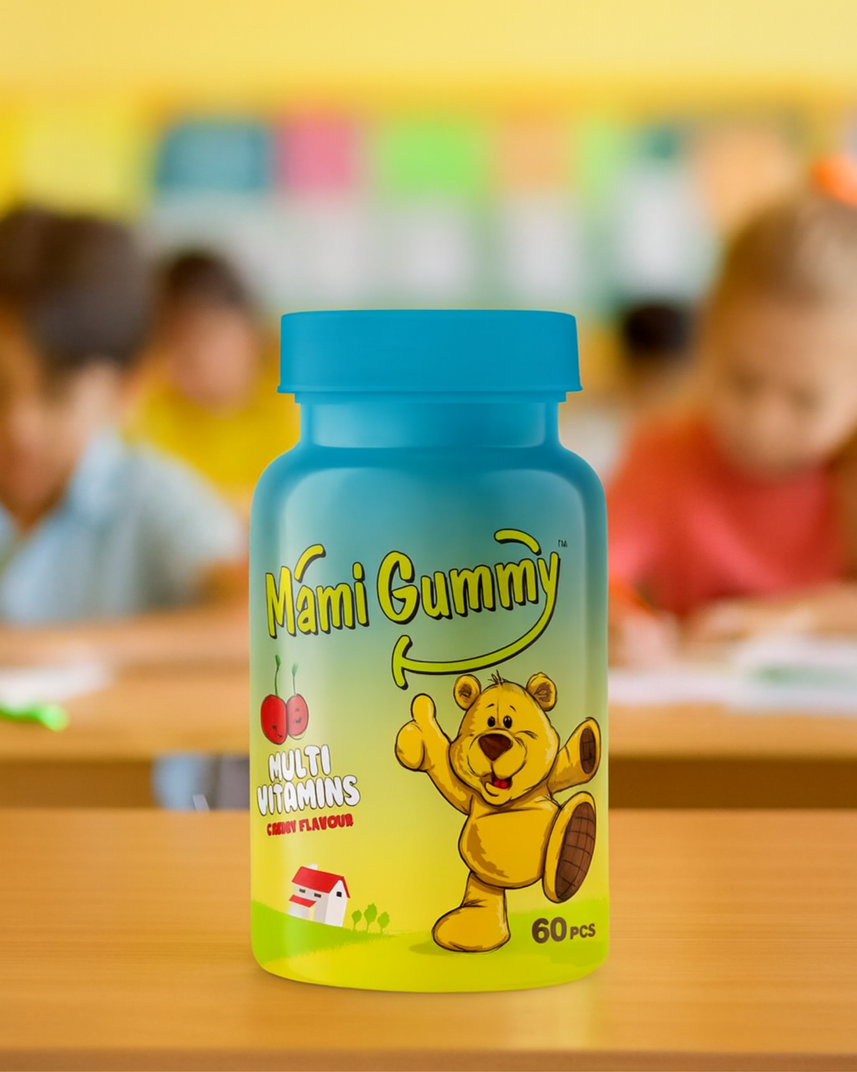 MamiGummy Kids Gummies Multivitamin 60 Adet Çiğnenebilir Gummy Jel Kiraz Aromalı