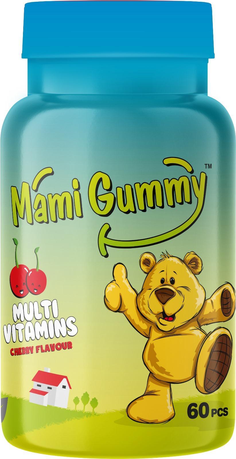 MamiGummy Kids Gummies Multivitamin 60 Adet Çiğnenebilir Gummy Jel Kiraz Aromalı