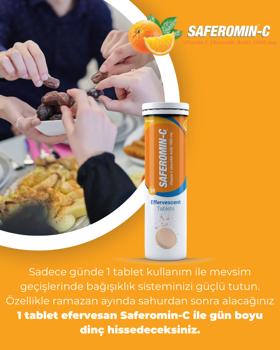 Saferomin-C Vitamini Effervecent 1000 Mg 20 Tablet 2 Adet