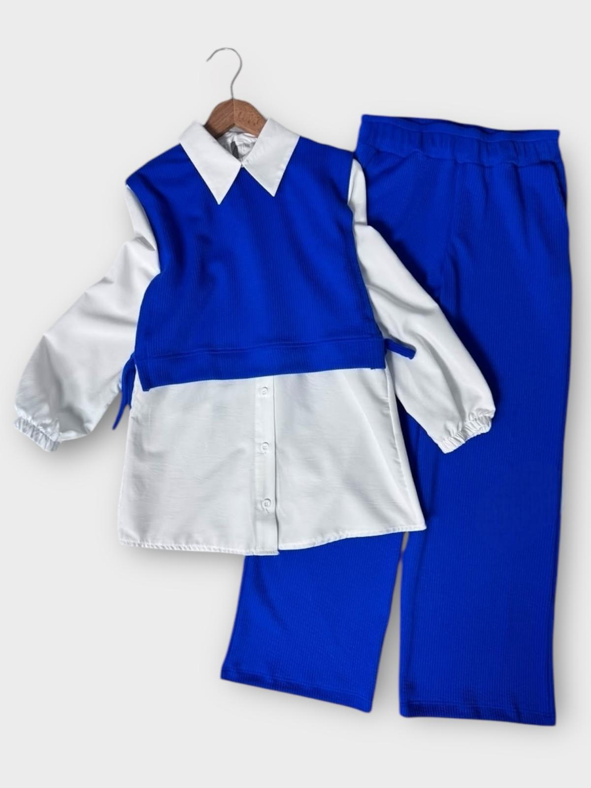 3'lü Gömlekli Takım Mavi