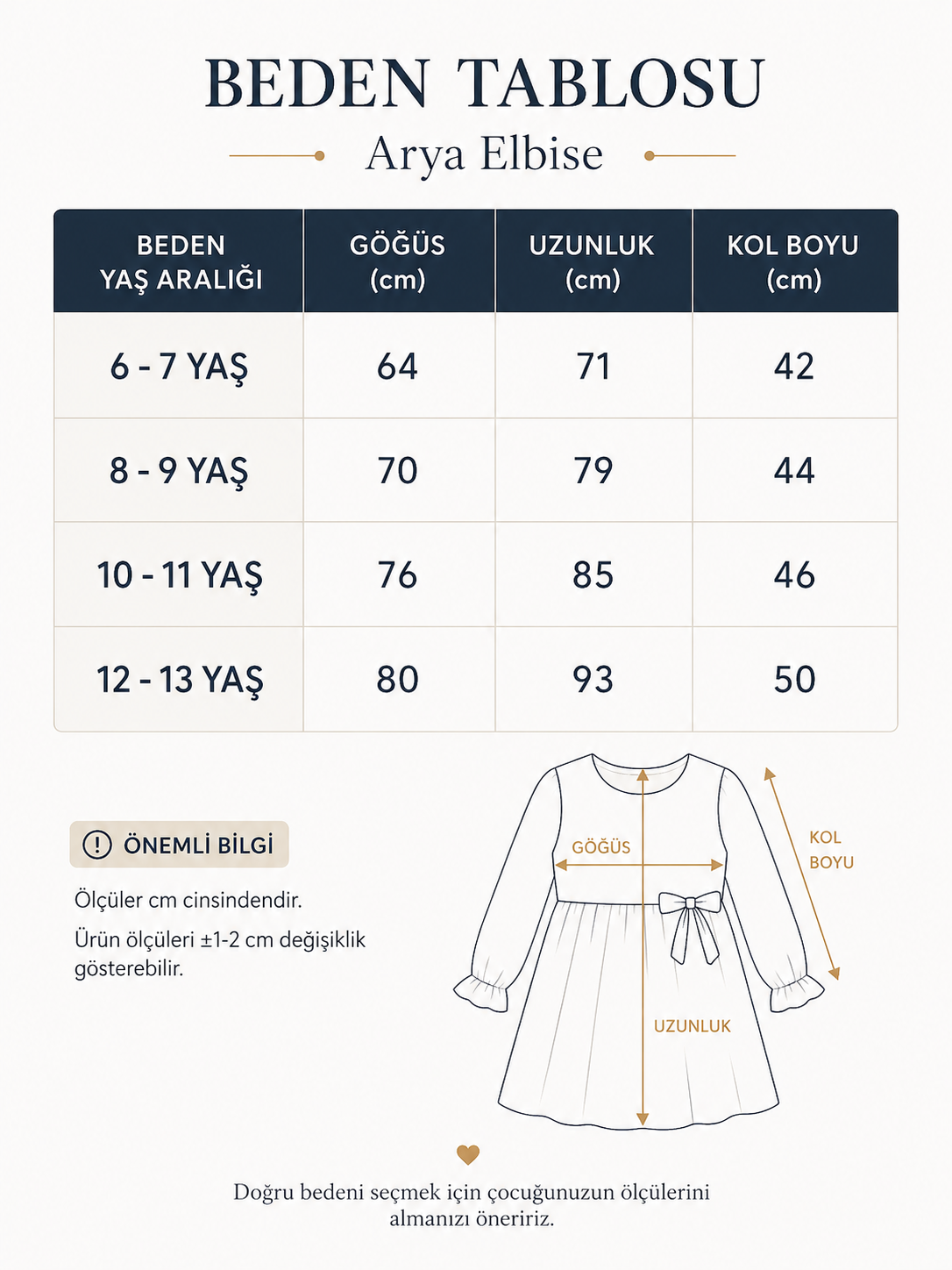 Arya Kız Çocuk Elbise Krem