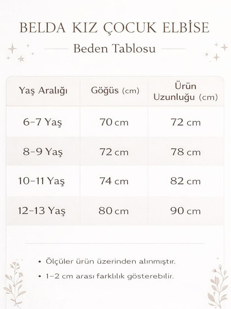 Belda Kız Çocuk Elbise Beyaz
