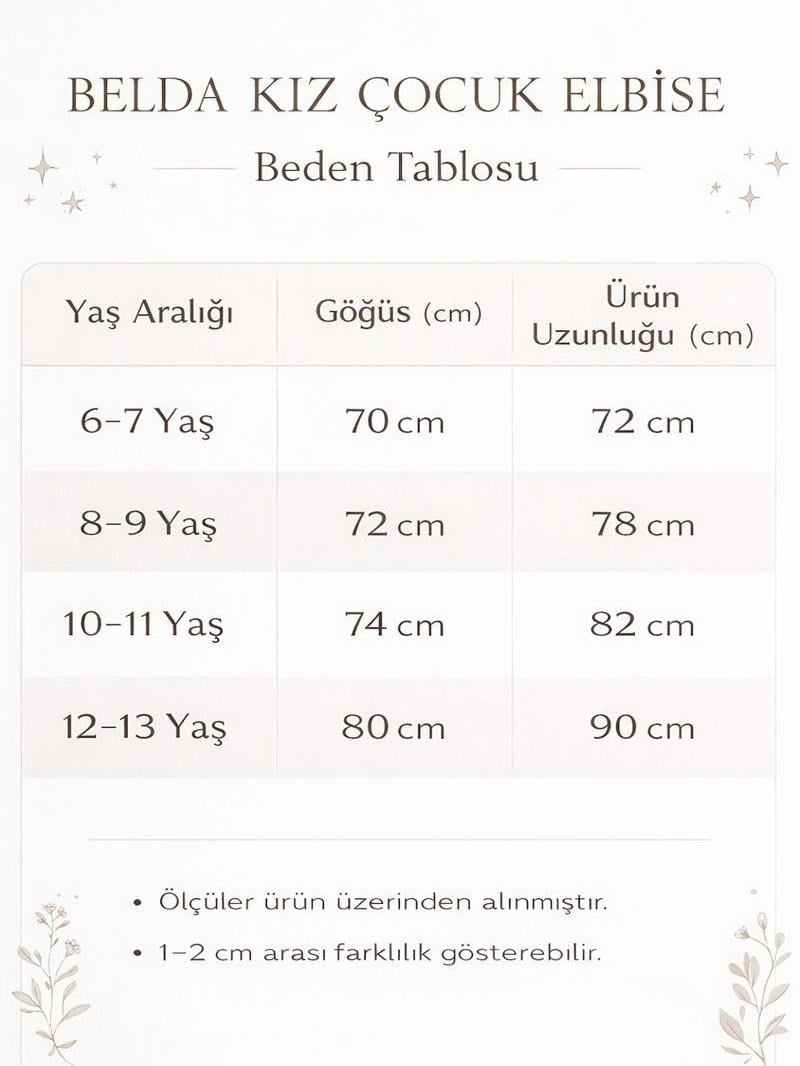 Belda Kız Çocuk Elbise Beyaz