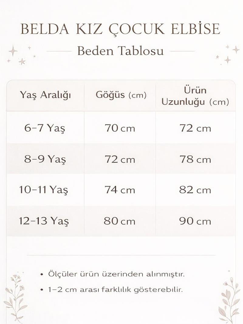 Belda Kız Çocuk Elbise Mavi