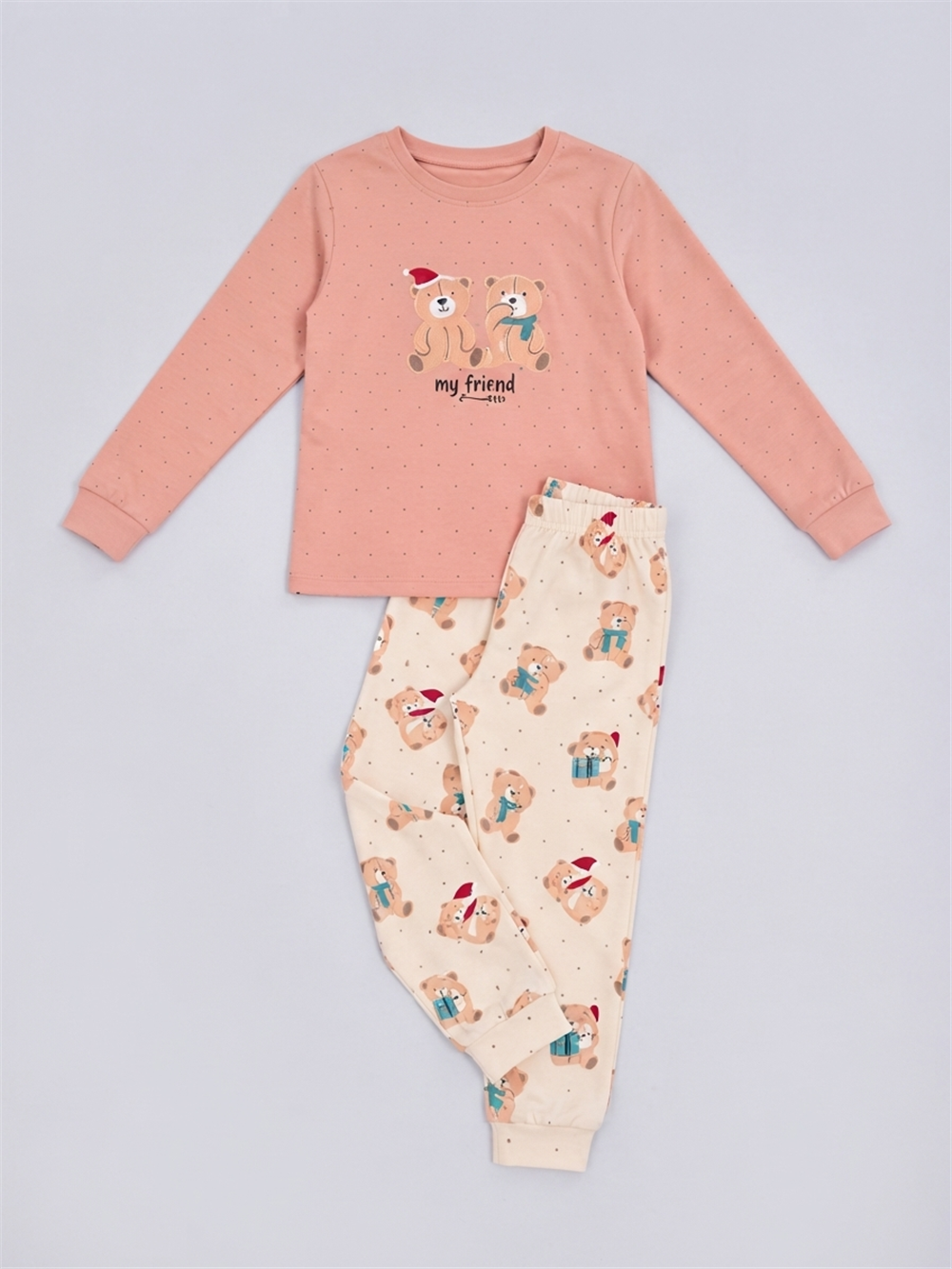 Bemina Kız Çocuk Pijama Takımı Pembe