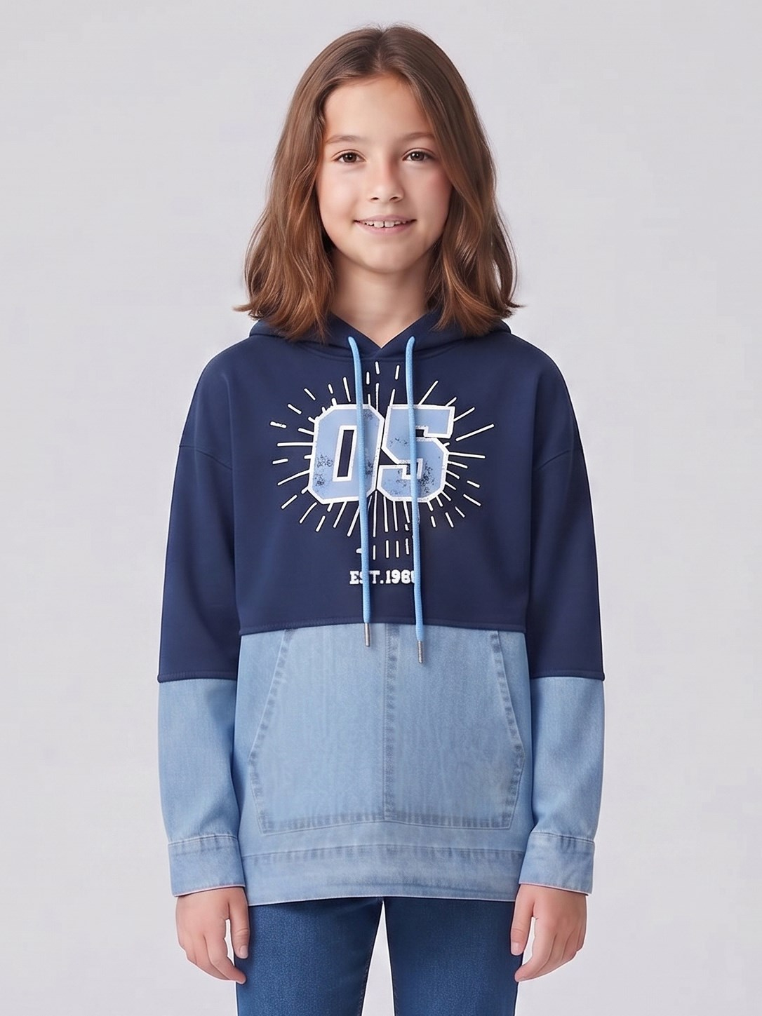 Blue05 Kız Çocuk Sweat Lacivert