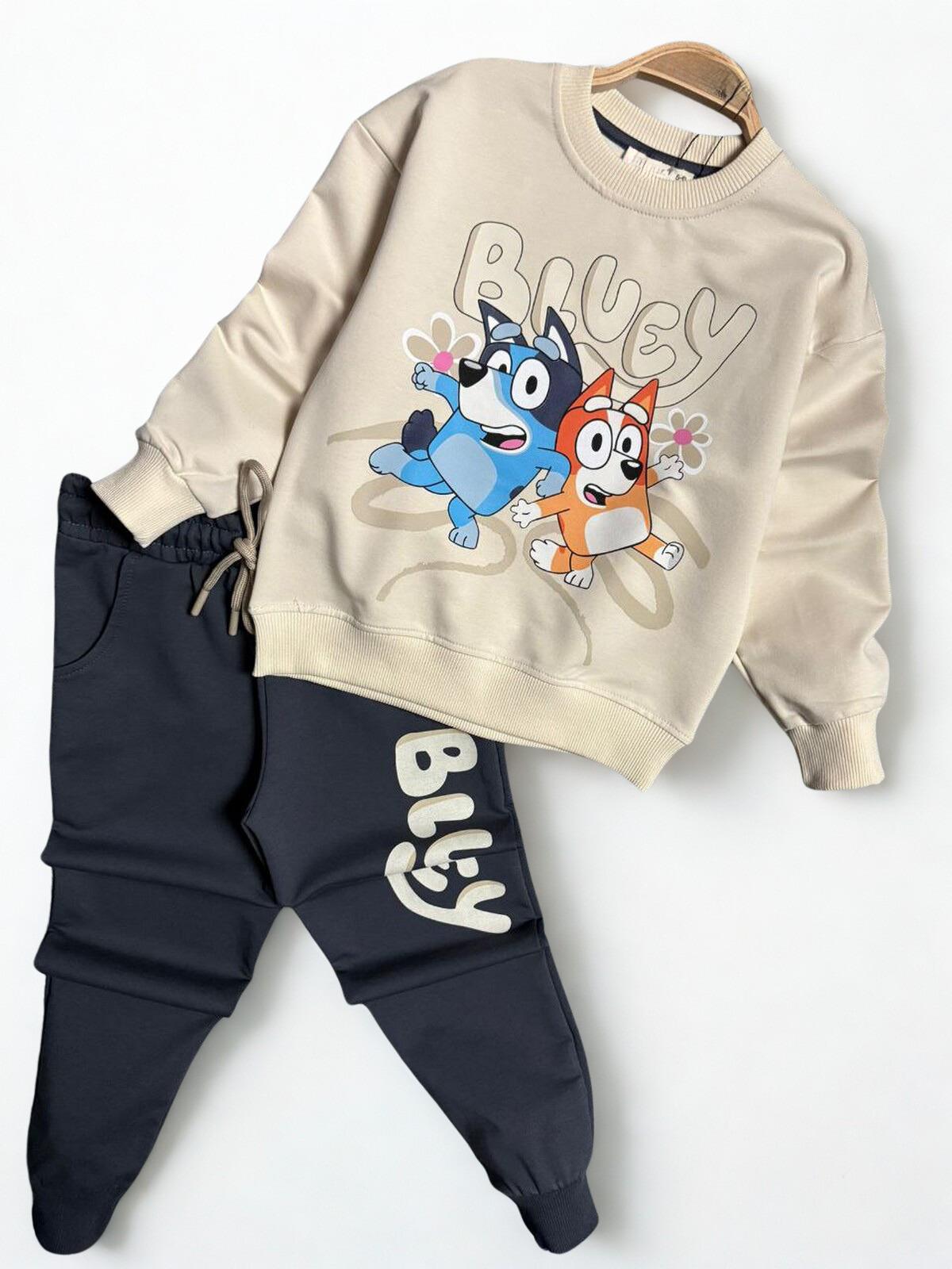 Bluey Cepli 2'li Kız Takım Bej