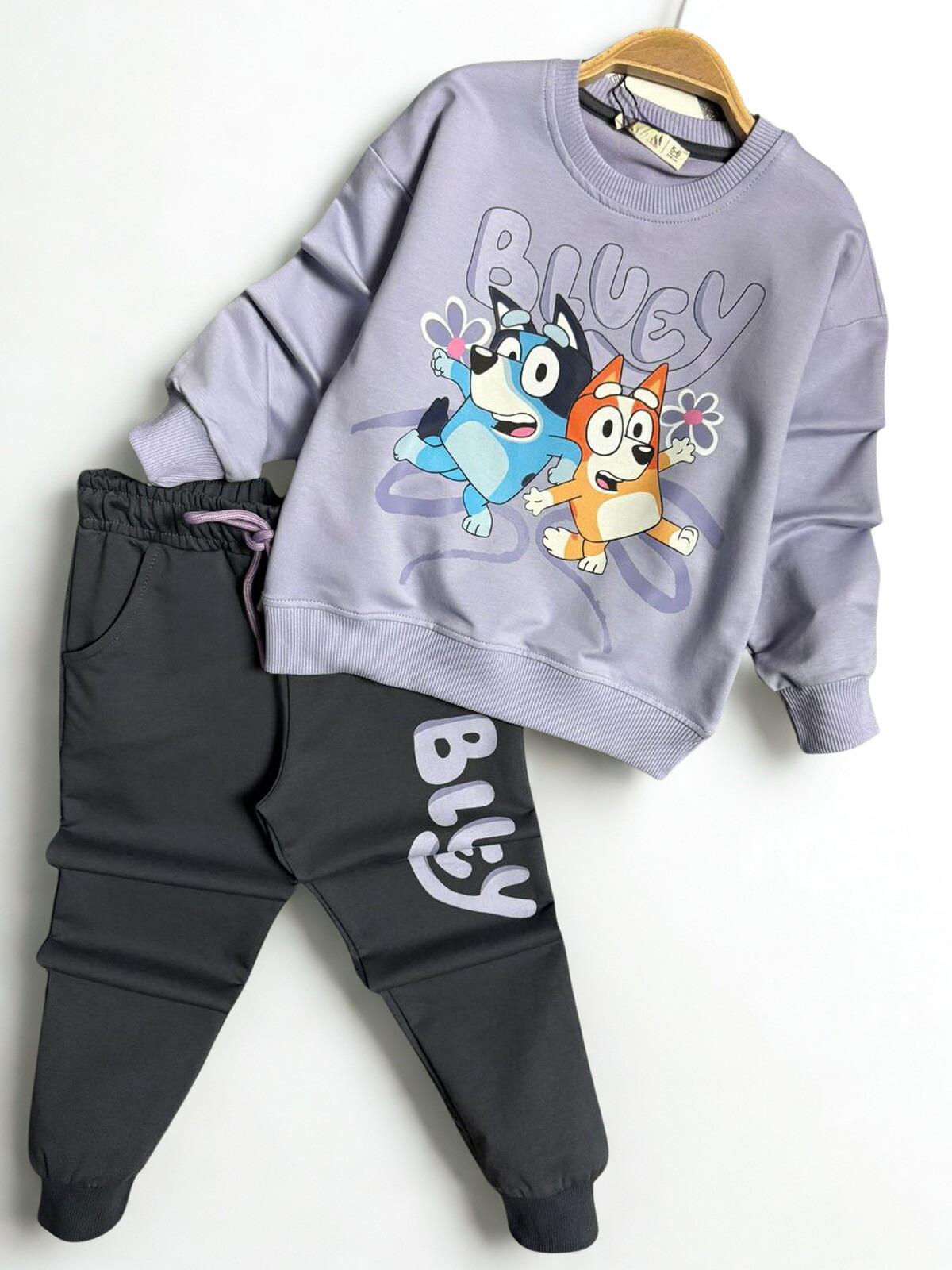 Bluey Cepli 2'li Kız Takım Mor