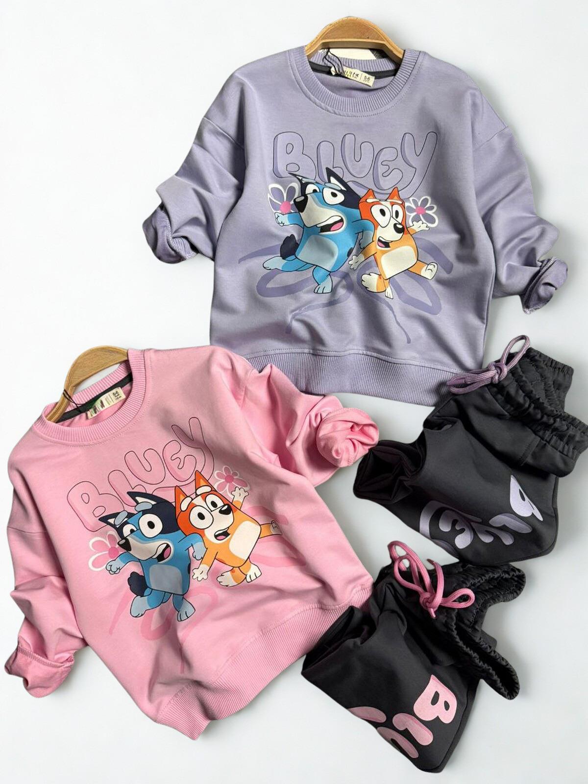 Bluey Cepli 2'li Kız Takım Mor