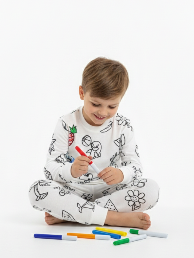 Boyanabilir Erkek Çocuk Pijama Takımı