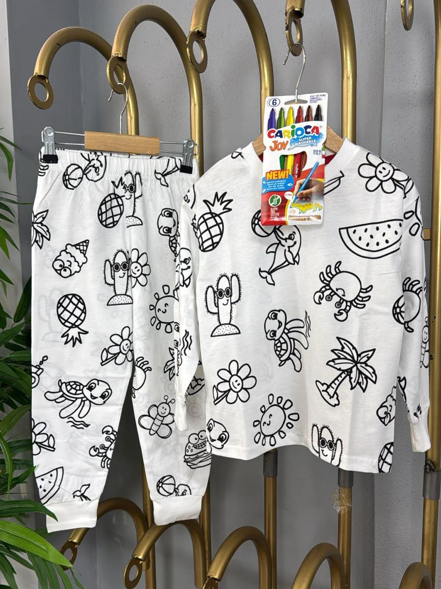 Boyanabilir Erkek Çocuk Pijama Takımı