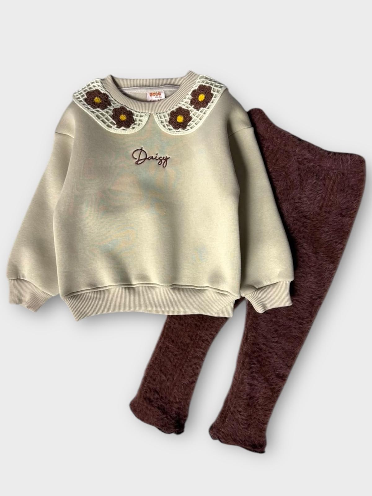 Daisy Bebe Yaka Takım Kahverengi