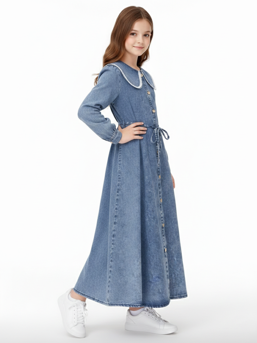 Denimera Genç Kız Kot Elbise - Tesettür Elbise
