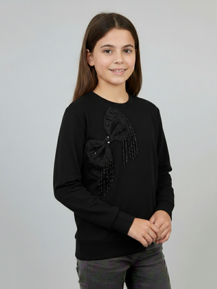 Dubleva Kız Çocuk Bluz Siyah