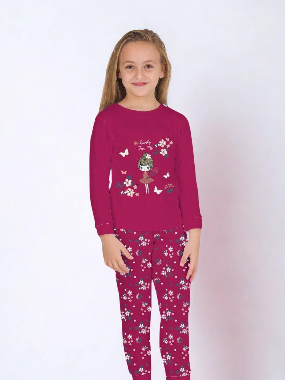 Düş Lovely Kırmızı Kız Çocuk Pijama Takımı