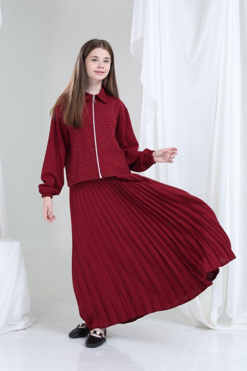 Elira Kız Çocuk Takım Bordo