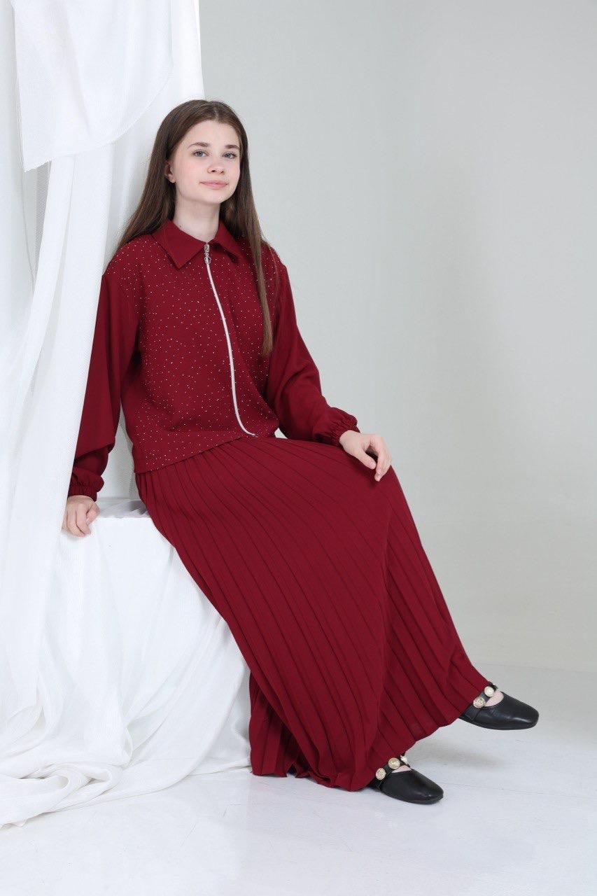 Elira Kız Çocuk Takım Bordo