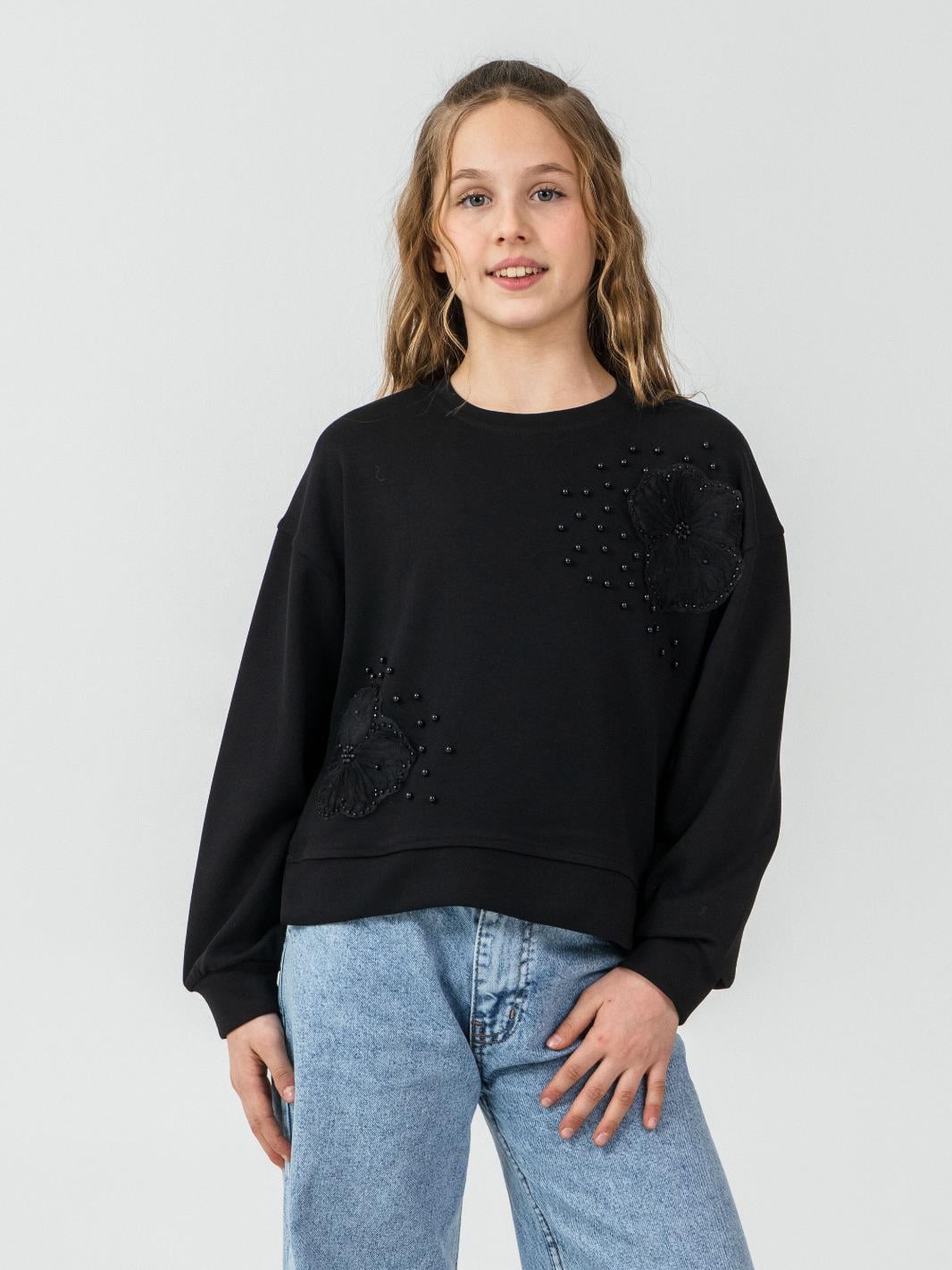 Flora Kız Çocuk Sweat Siyah