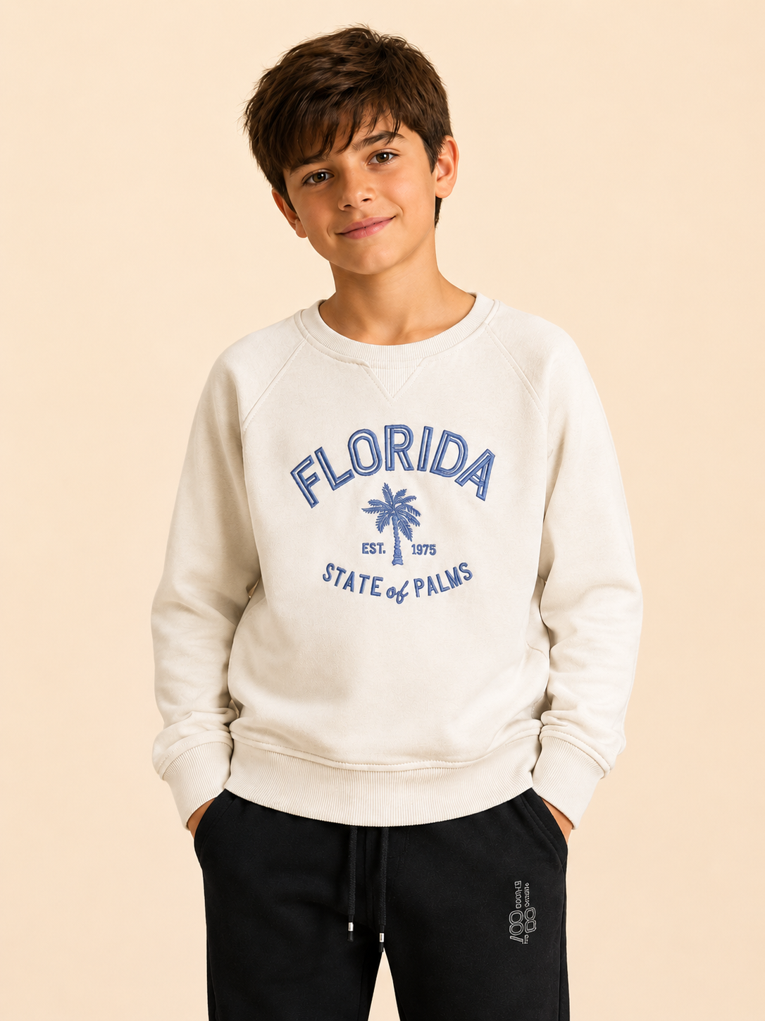 Florida Yazılı Sweat Beyaz