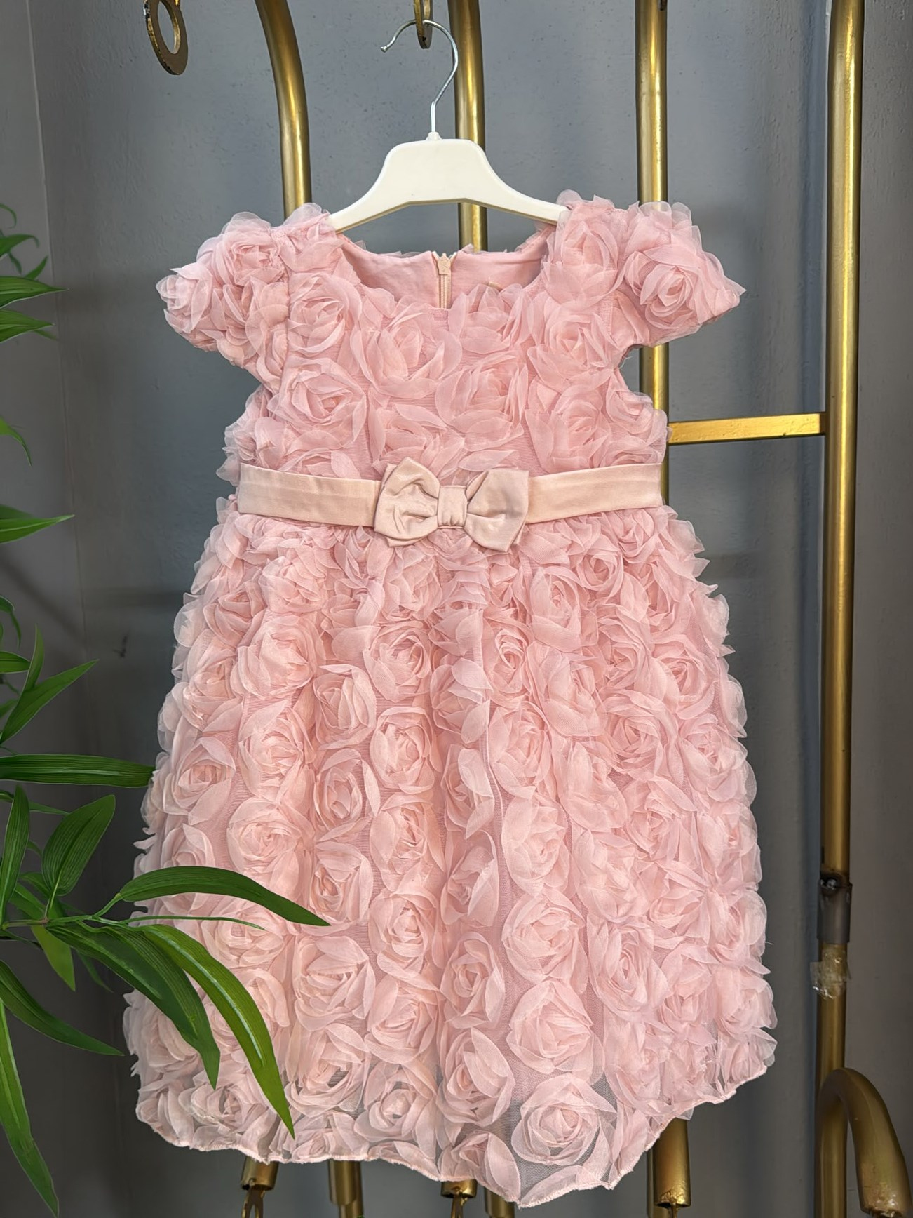 Gülce Kız Çocuk Elbisesi Pembe