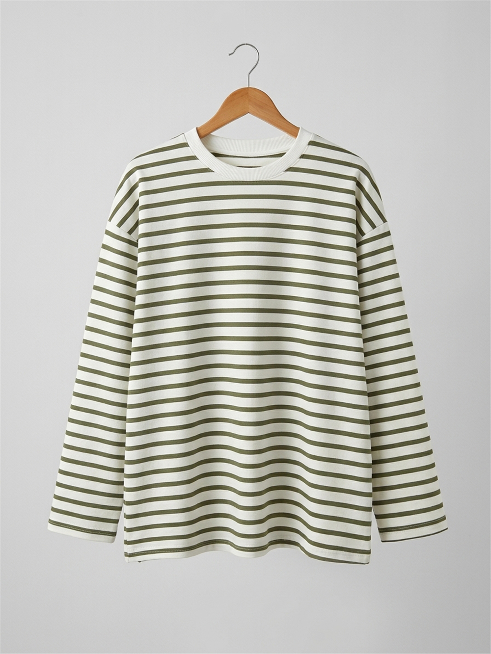 İlgın Genç Kız Çizgili Oversize Sweatshirt Yeşil