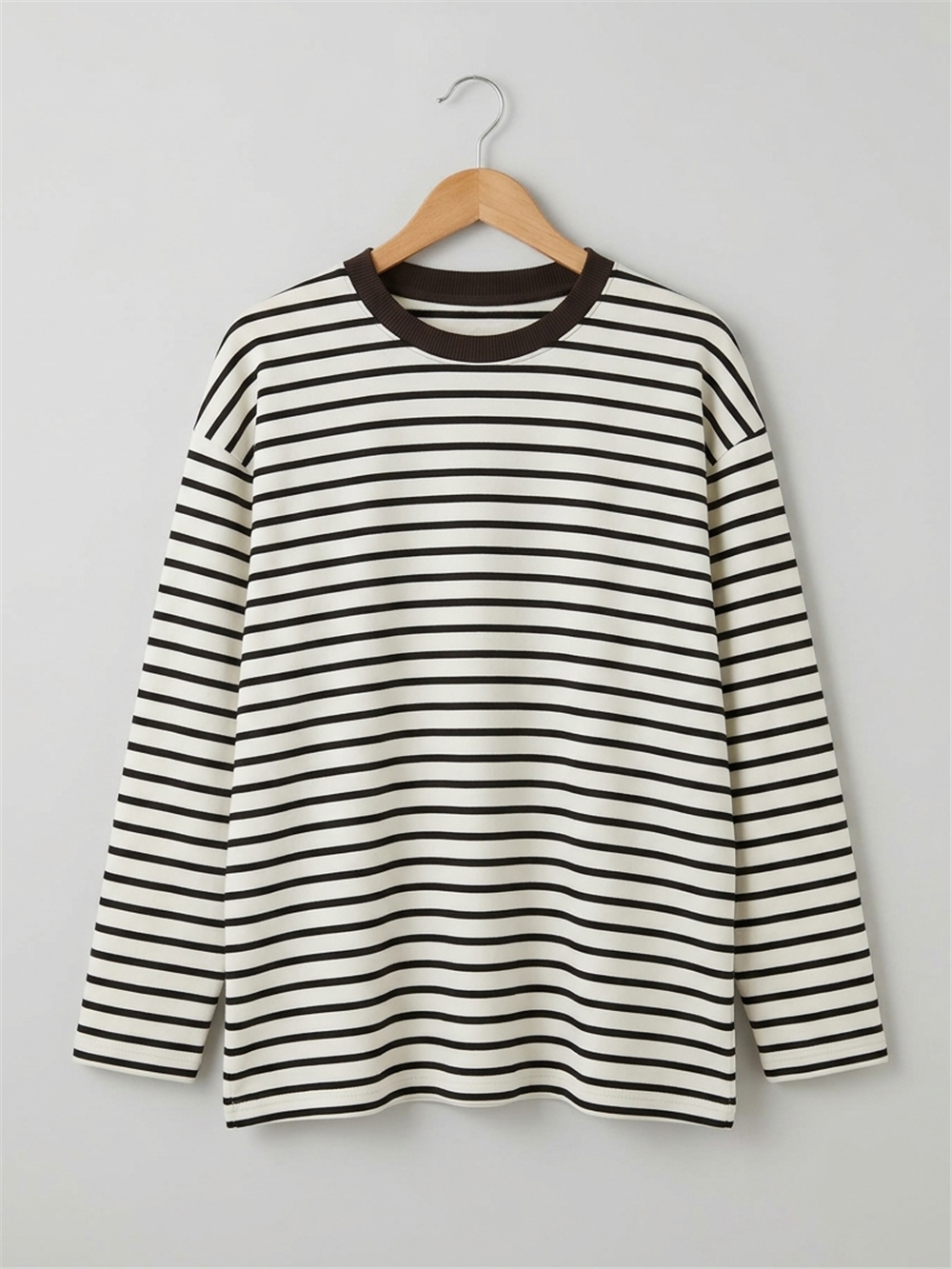 İlgın Genç Kız Çizgili Oversize Sweatshirt Kahve