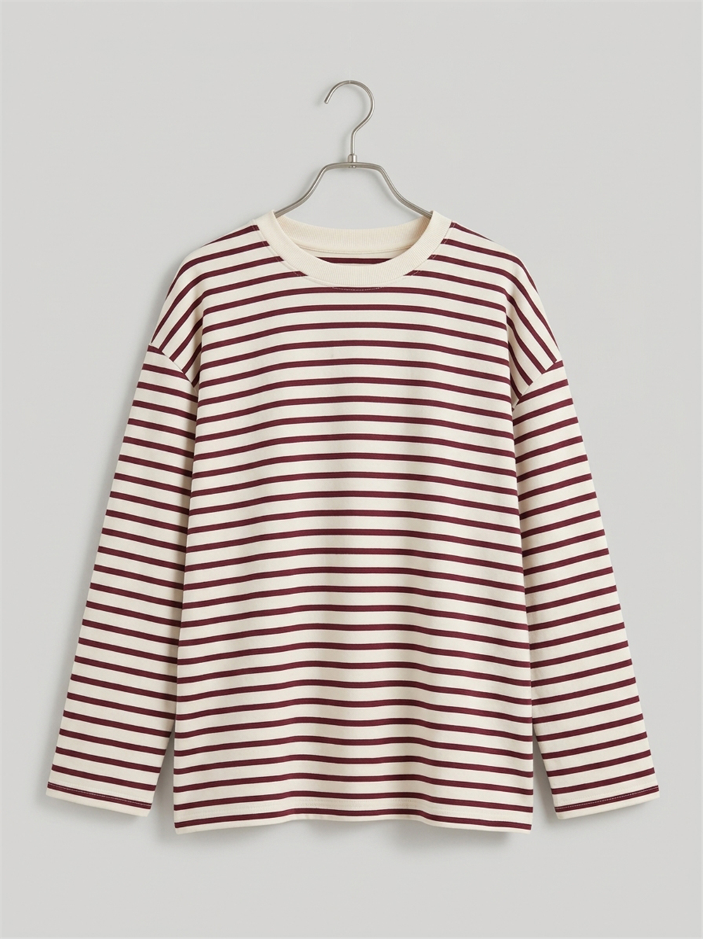 İlgın Genç Kız Çizgili Oversize Sweatshirt Bordo