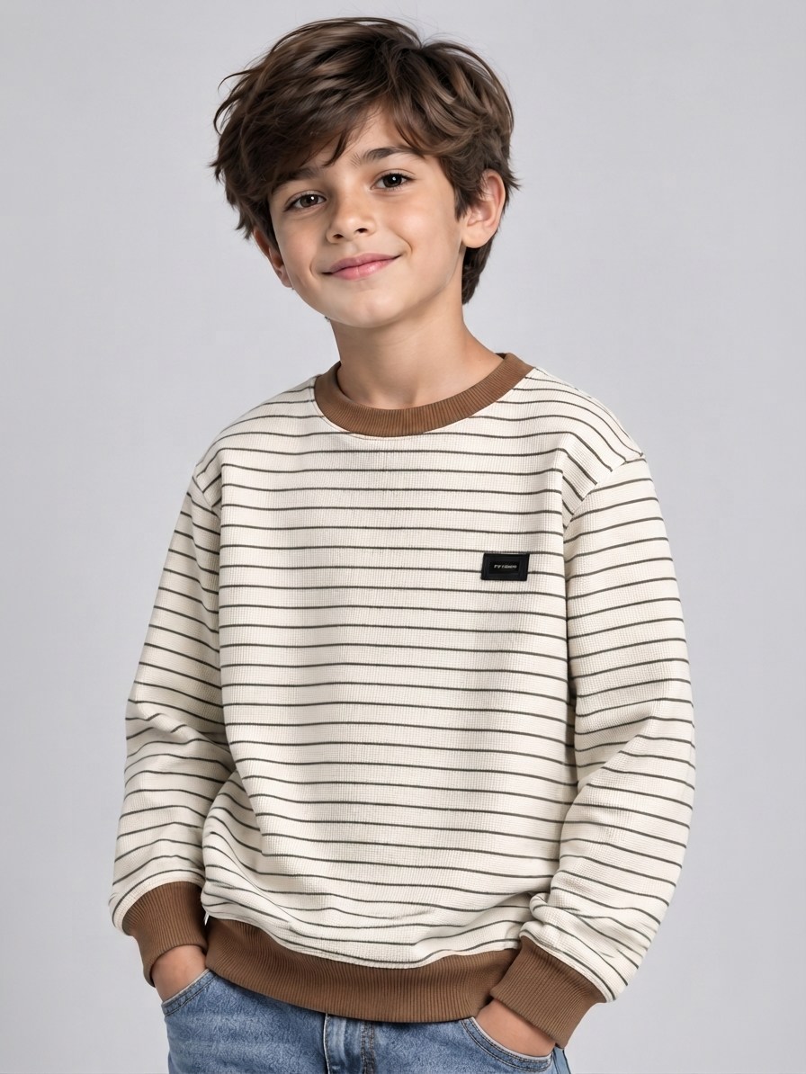 Karon Erkek Çocuk Sweatshirt Kahverengi