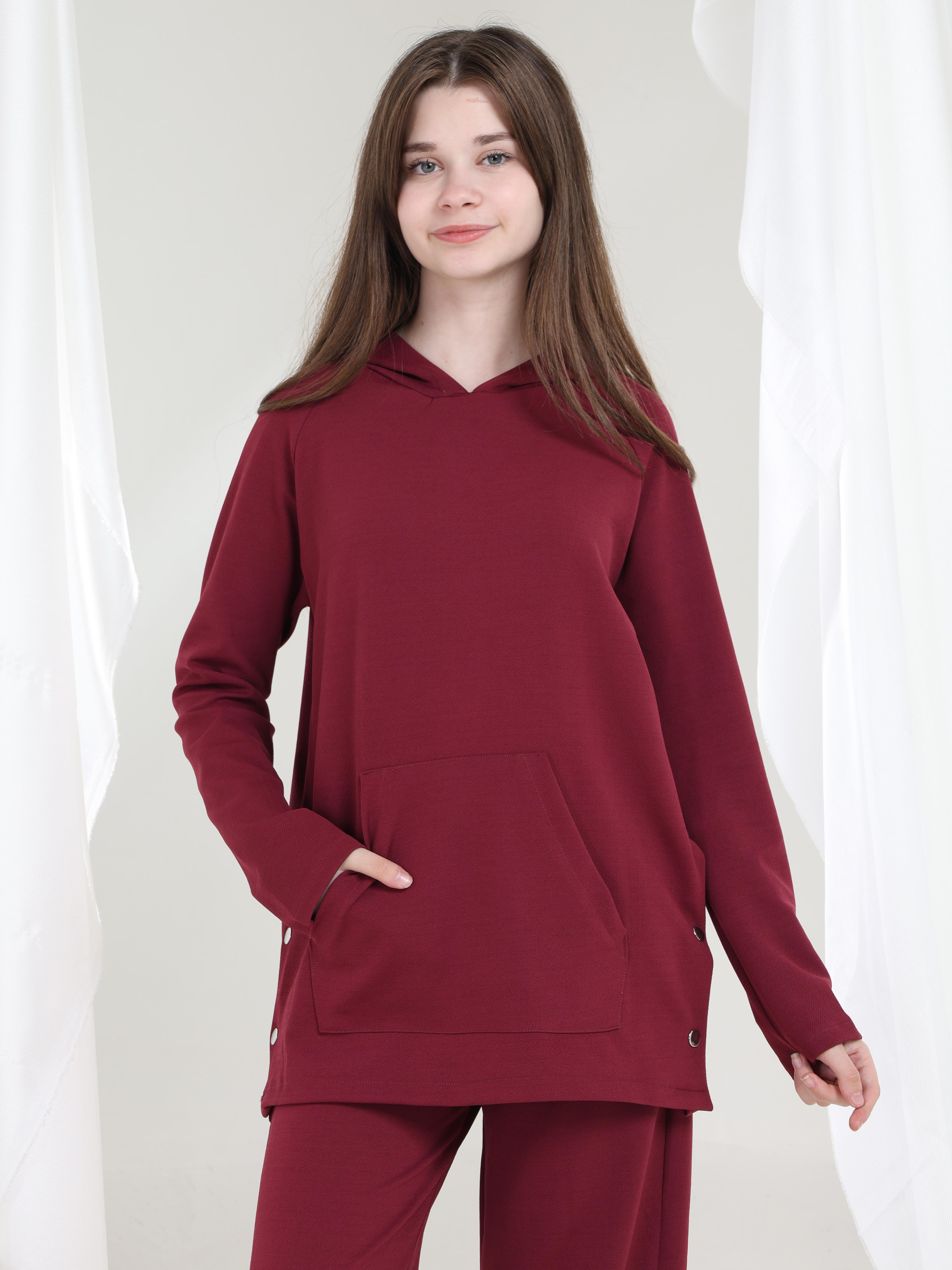 Lilya Kız Çocuk Tunik Takım Bordo