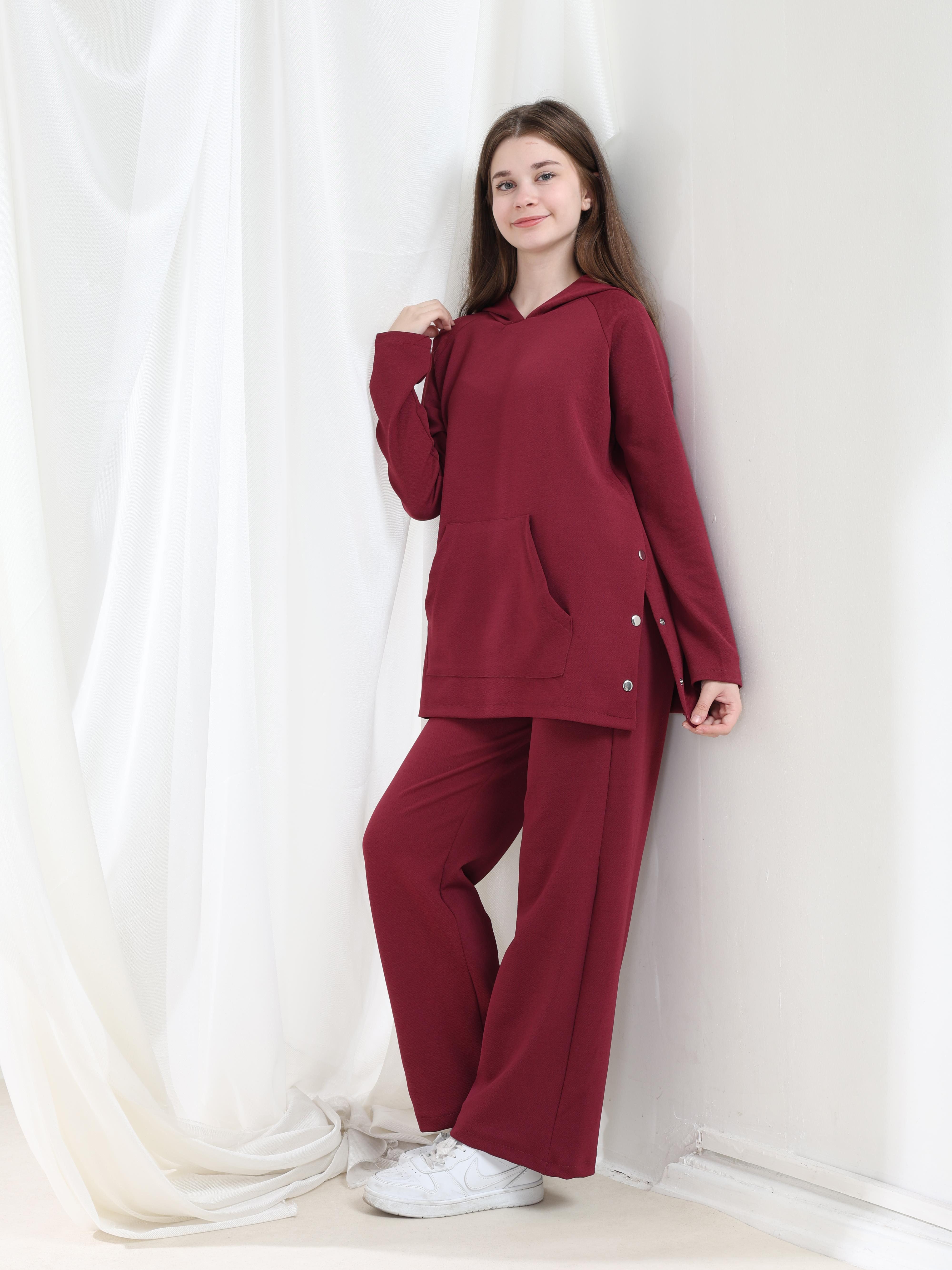 Lilya Kız Çocuk Tunik Takım Bordo