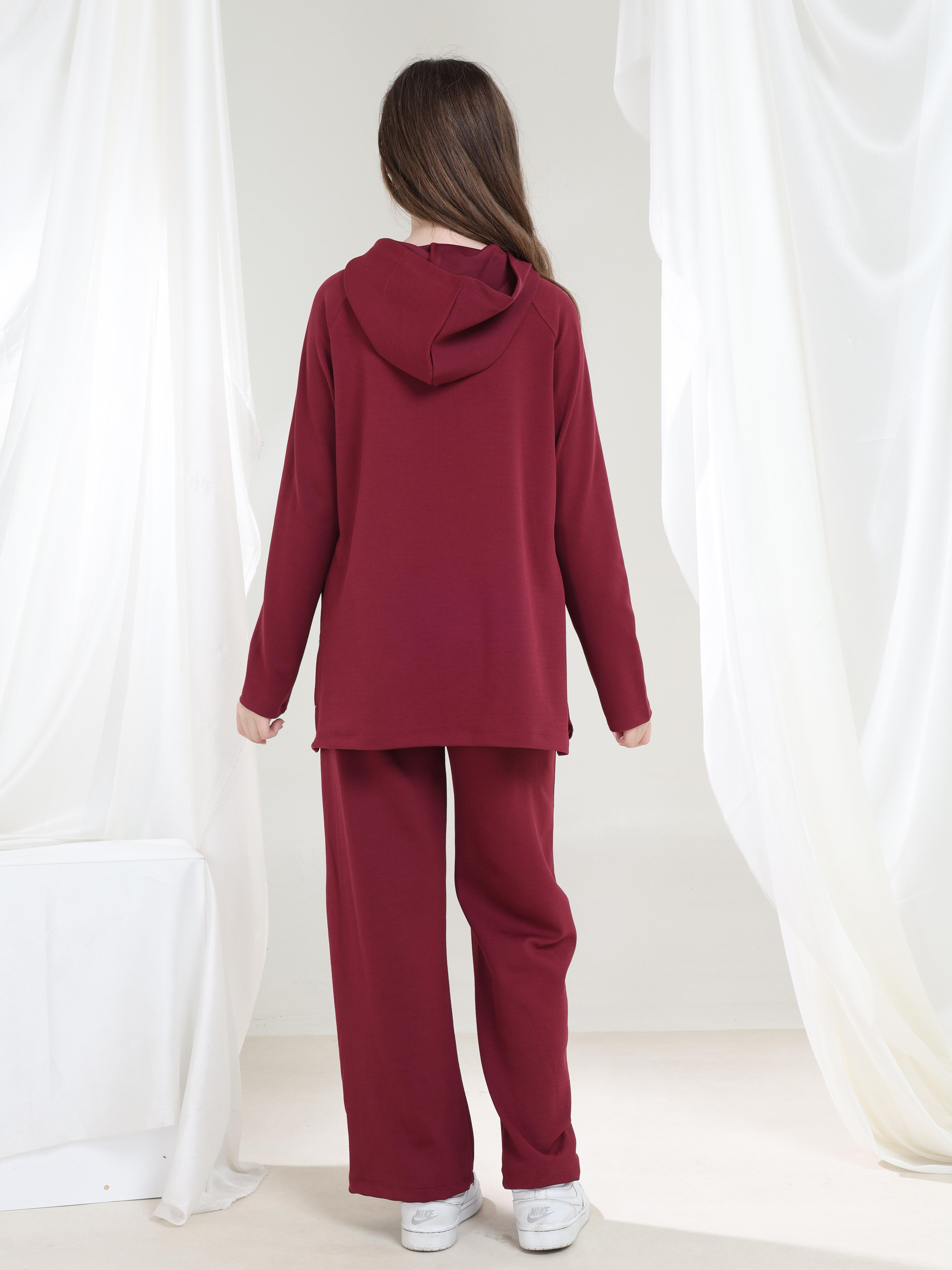 Lilya Kız Çocuk Tunik Takım Bordo
