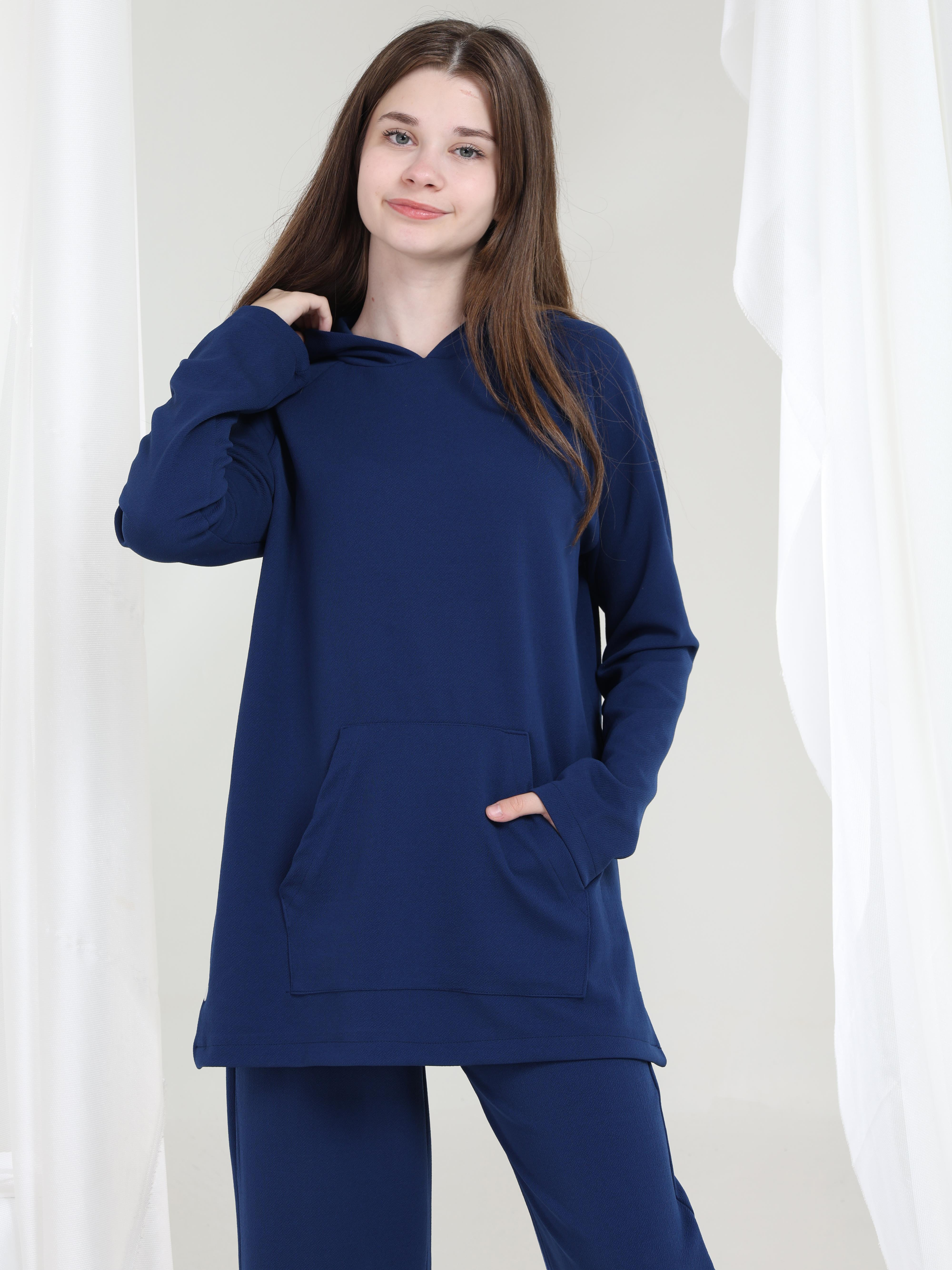 Lilya Kız Çocuk Tunik Takım Lacivert