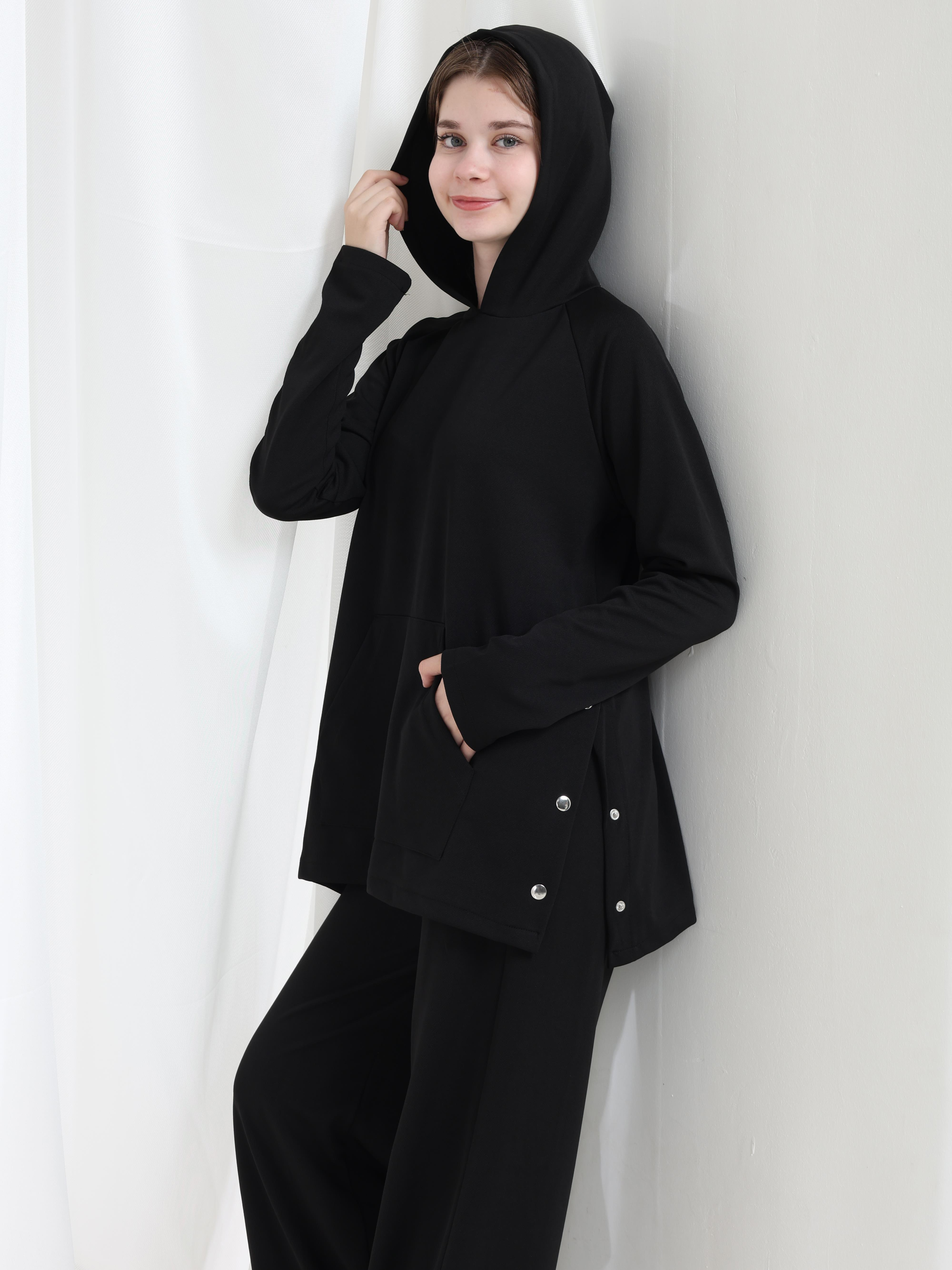 Lilya Kız Çocuk Tunik Takım Siyah