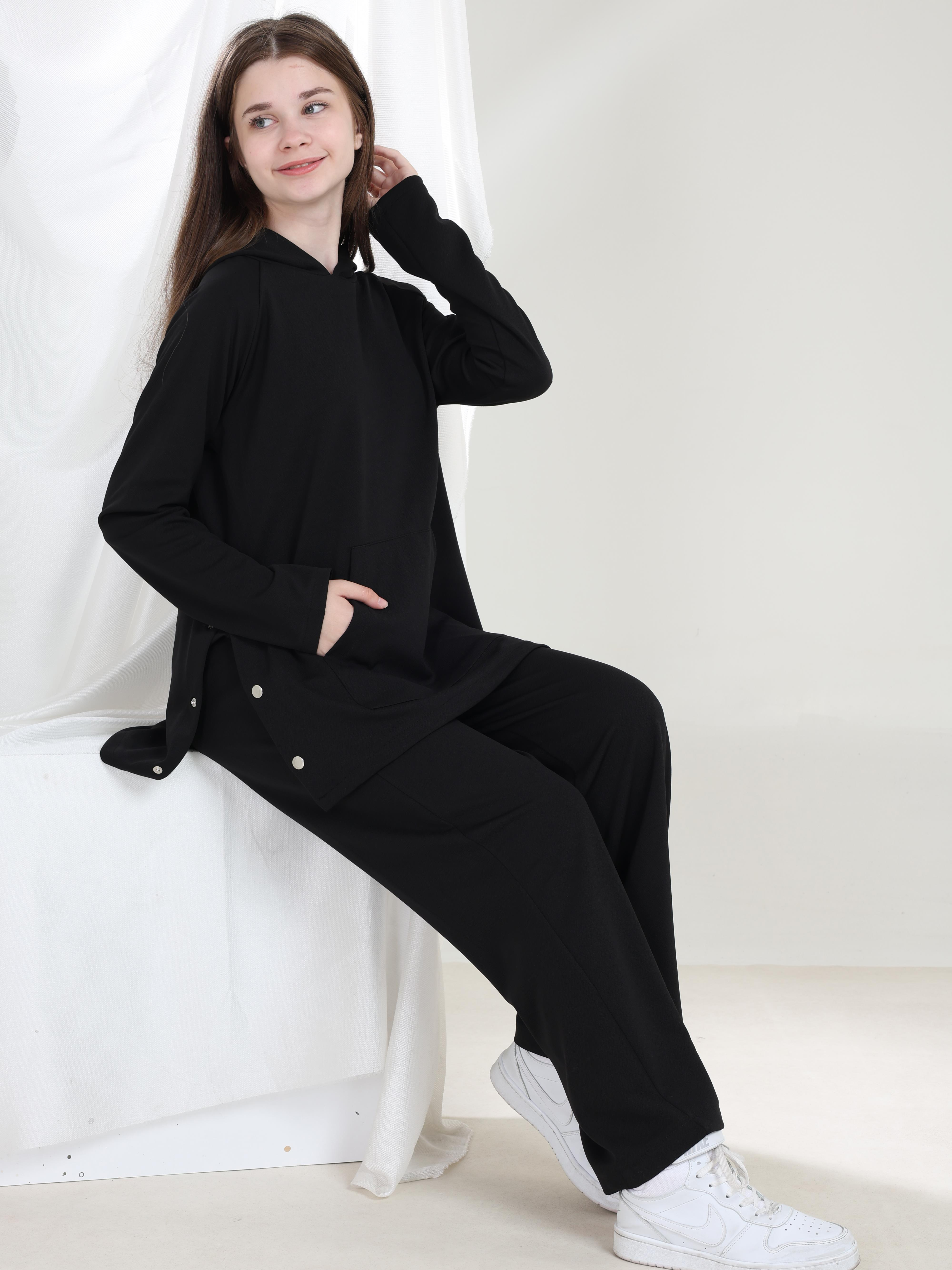 Lilya Kız Çocuk Tunik Takım Siyah