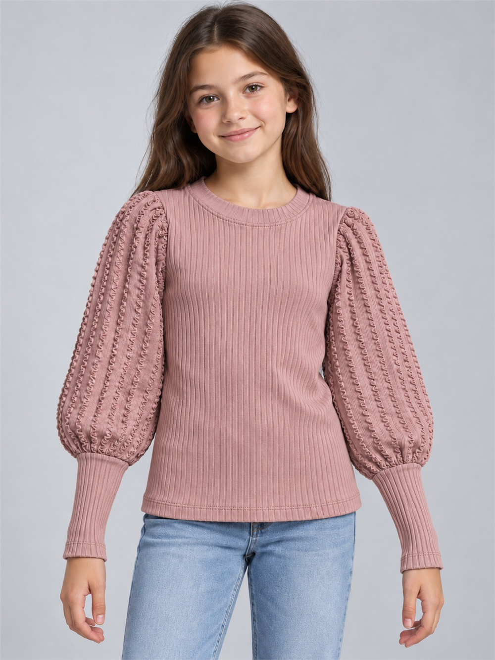 Milena Kız Çocuk Sweatshirt Somon