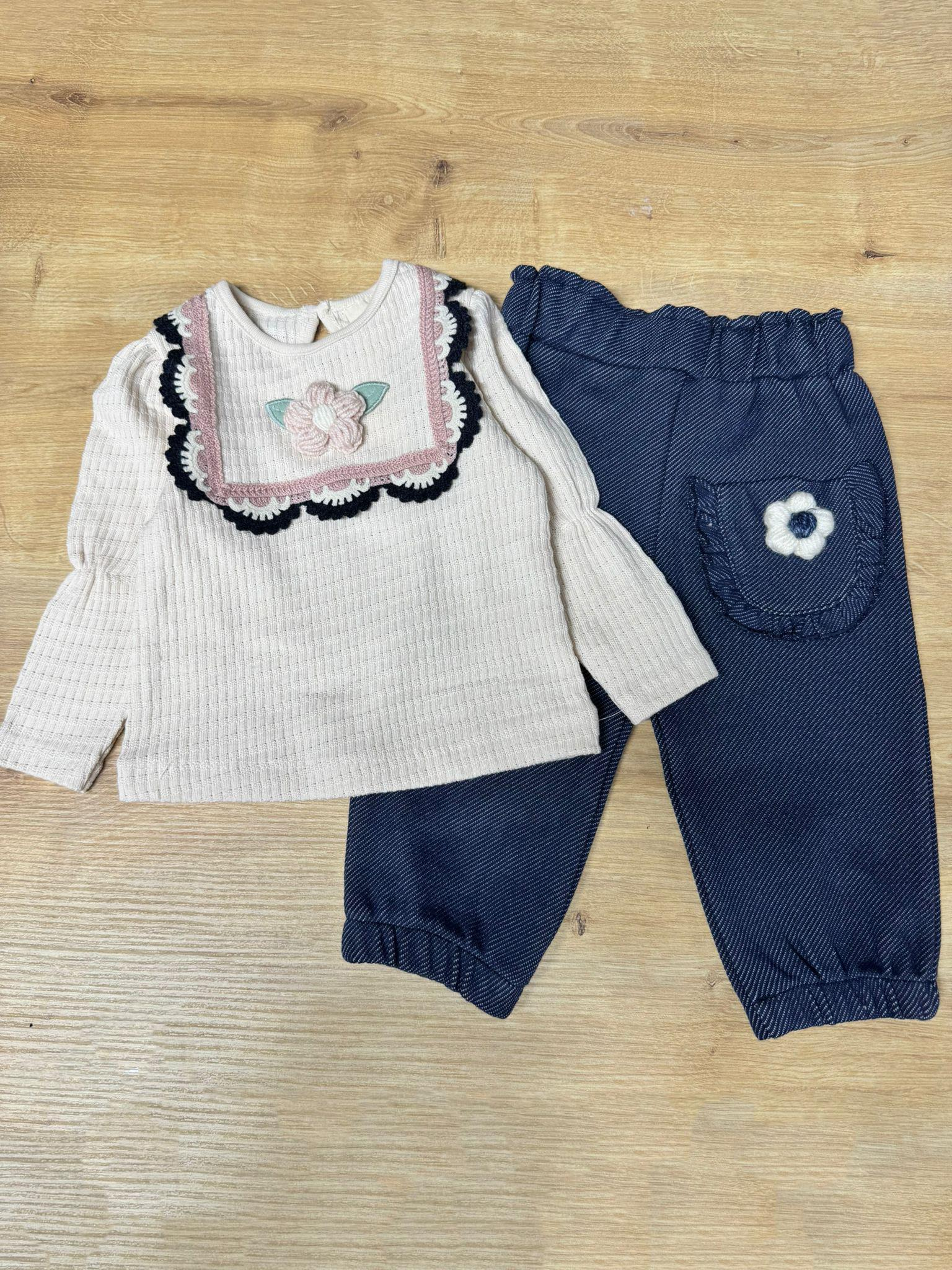 Miniva Kız Bebek Takımı Mavi
