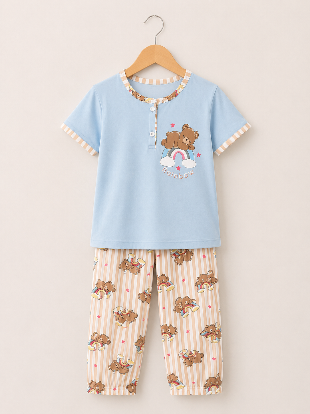Mışıl Kaprili Pijama Takımı Mavi